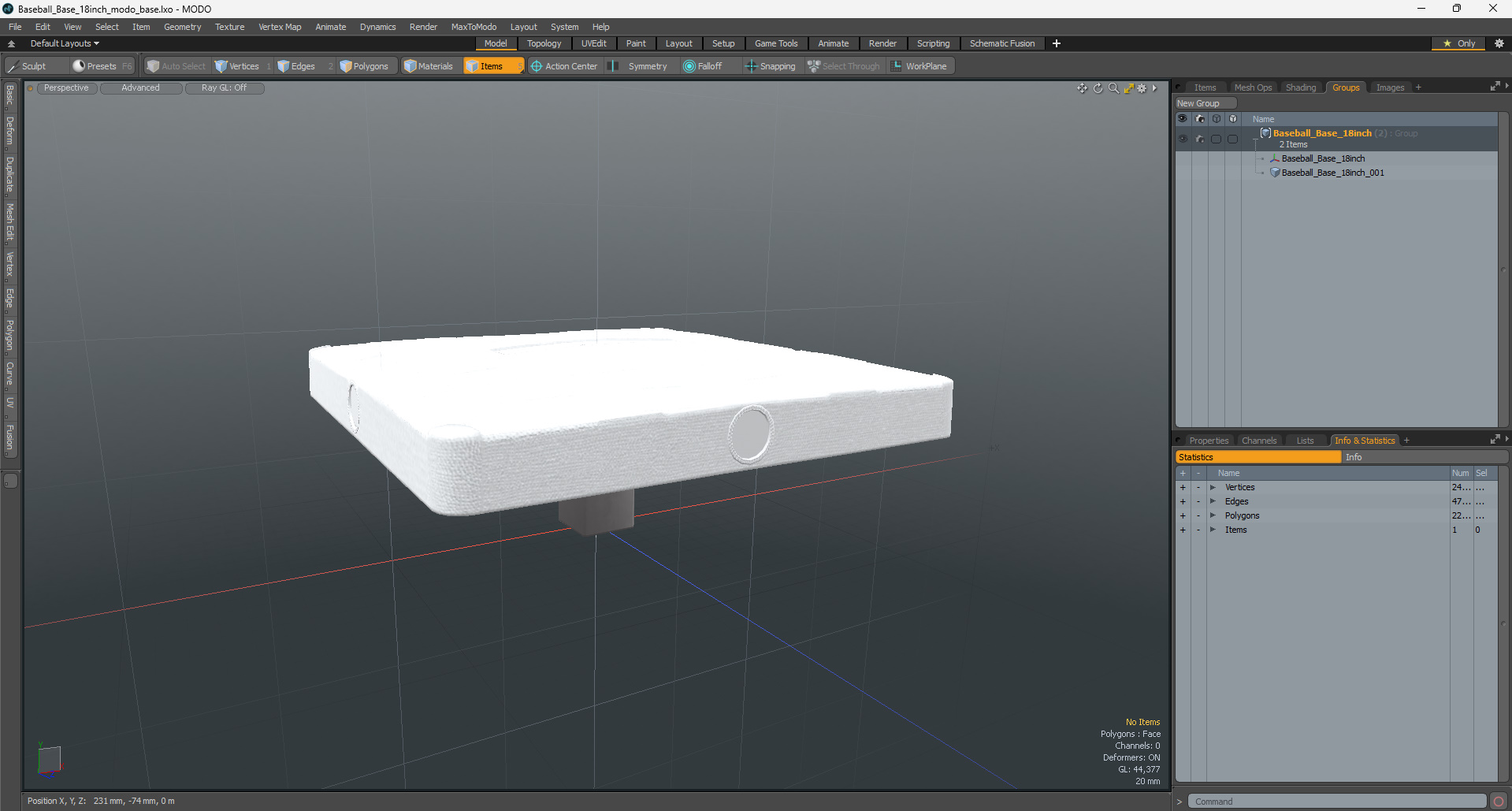 3D model Baseball Base 18inch