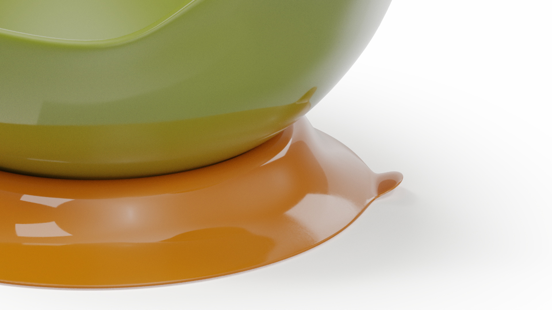 3D model Lime Green and Orange Silicone Baby Bowl and Spoon