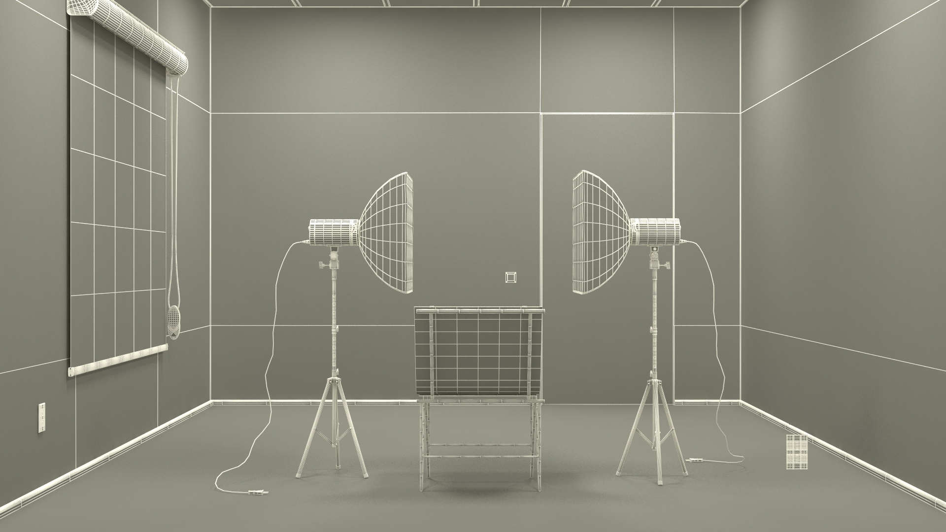 3D Blackout Photo Studio with Black Walls model
