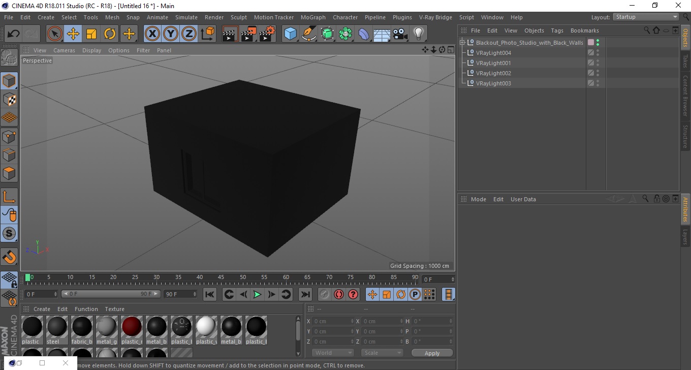 3D Blackout Photo Studio with Black Walls model