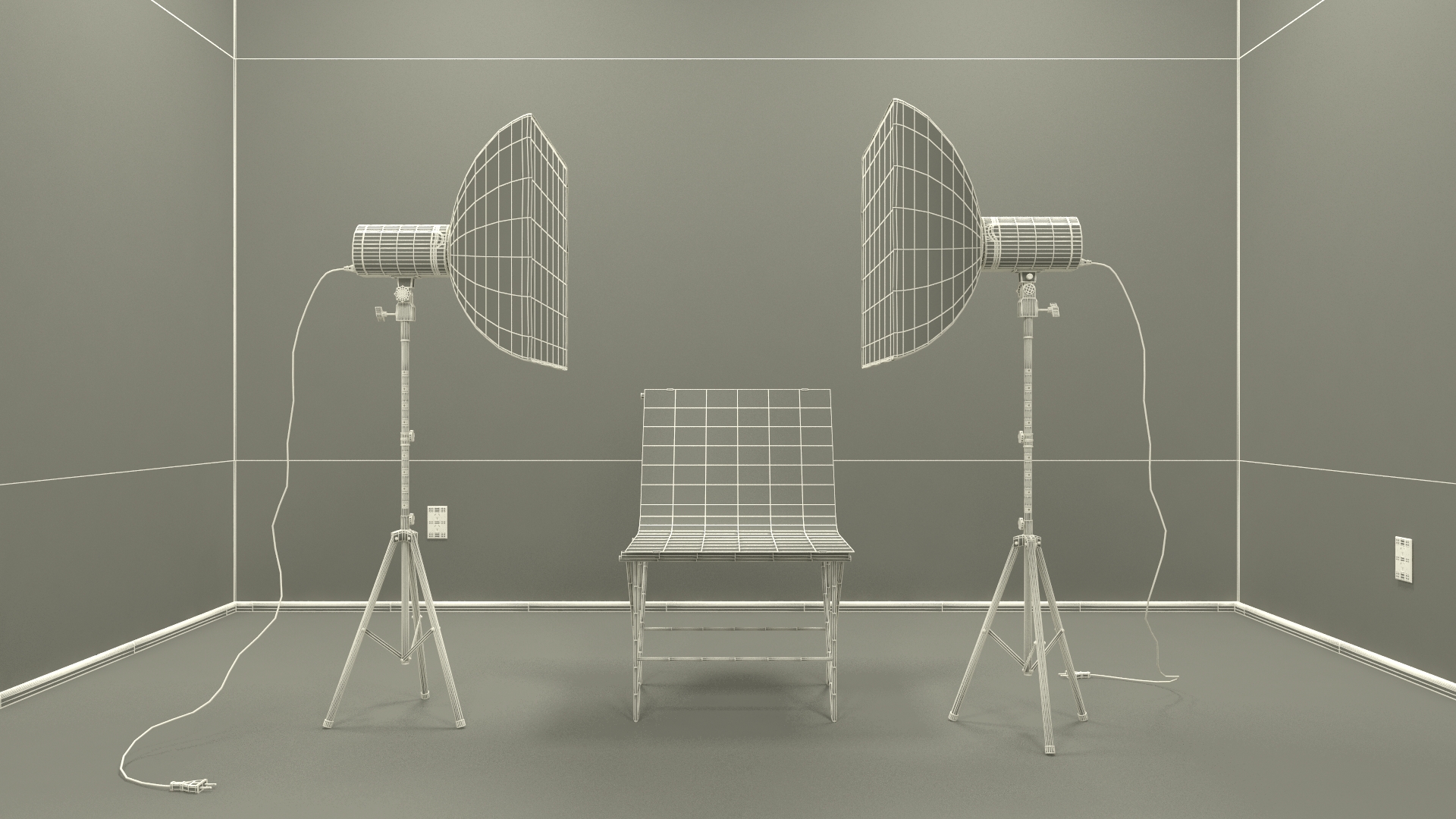 3D Blackout Photo Studio with Black Walls model