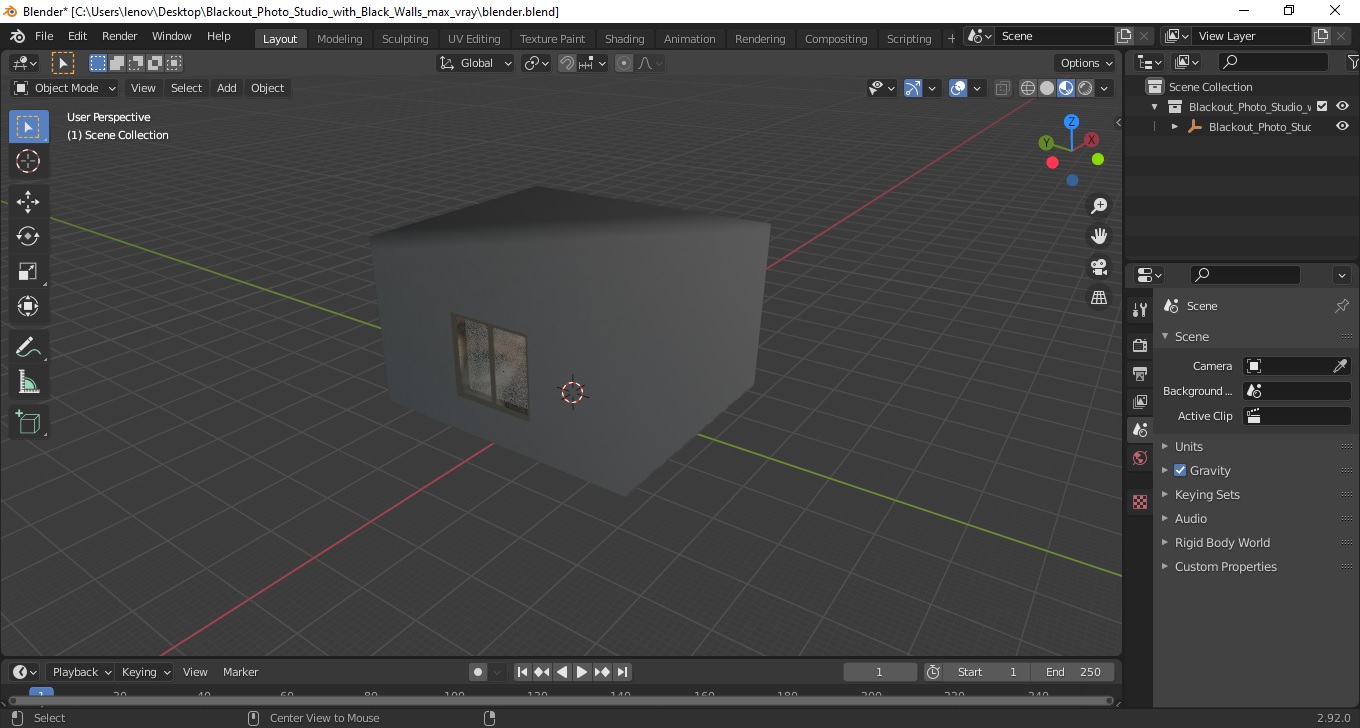 3D Blackout Photo Studio with Black Walls model
