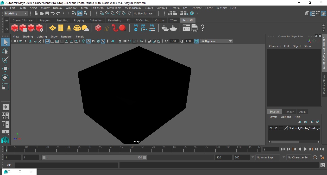 3D Blackout Photo Studio with Black Walls model
