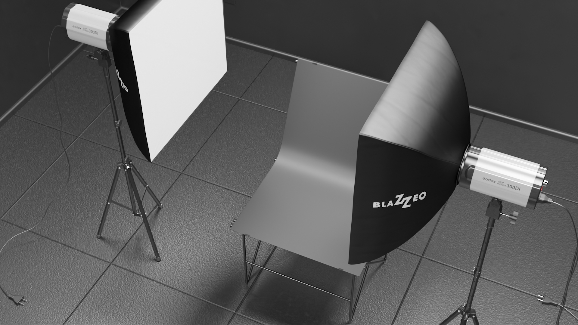 3D Blackout Photo Studio with Black Walls model