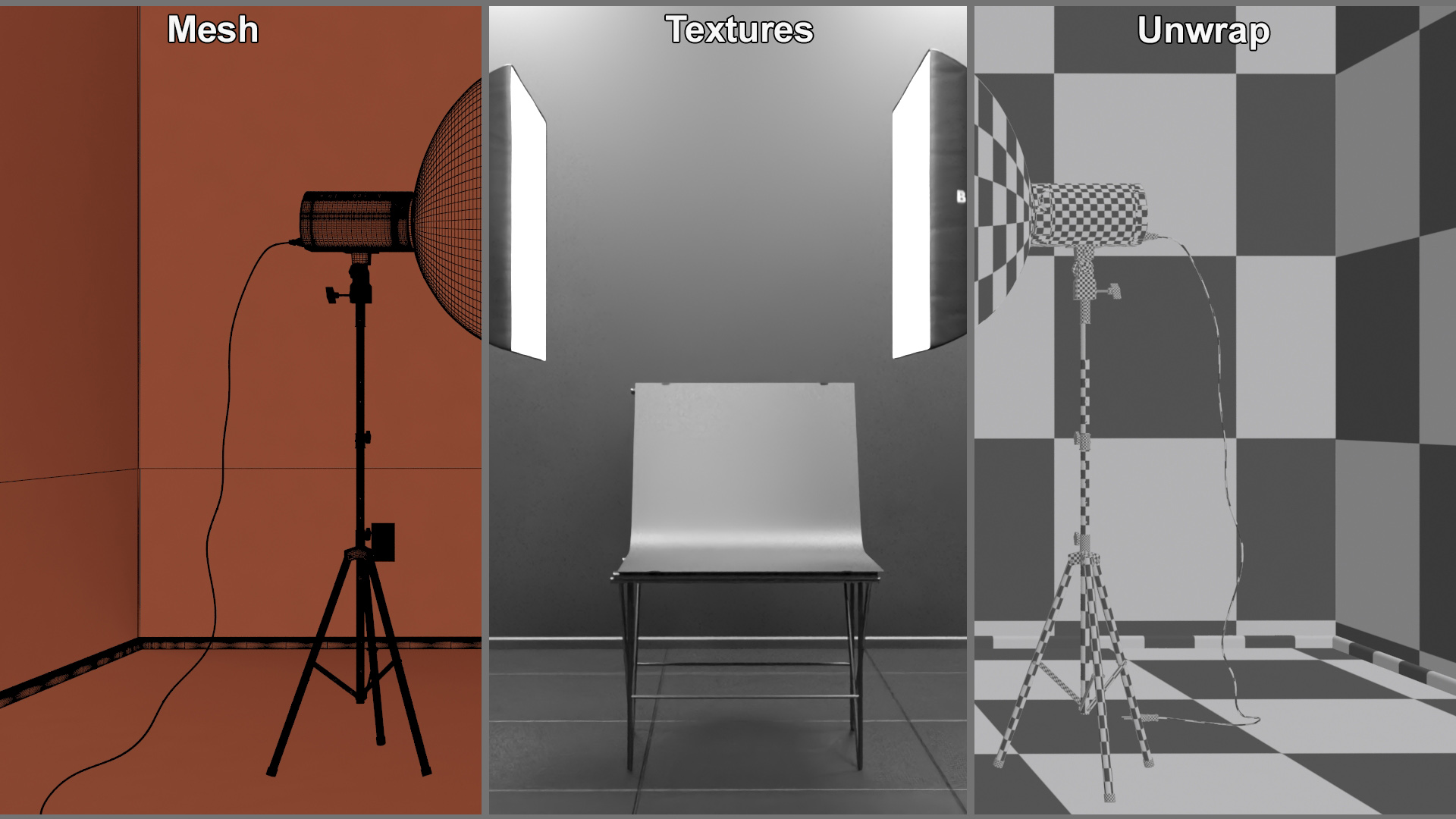 3D Blackout Photo Studio with Black Walls model