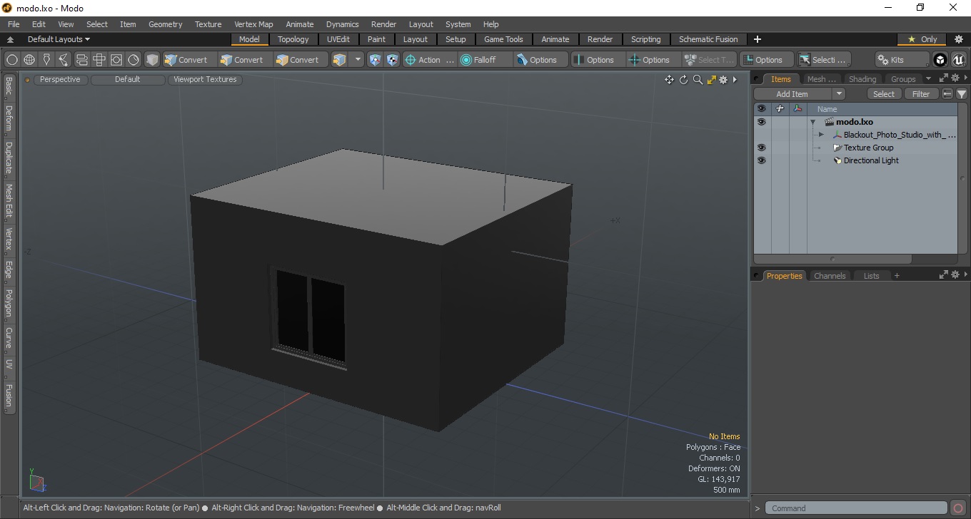 3D Blackout Photo Studio with Black Walls model