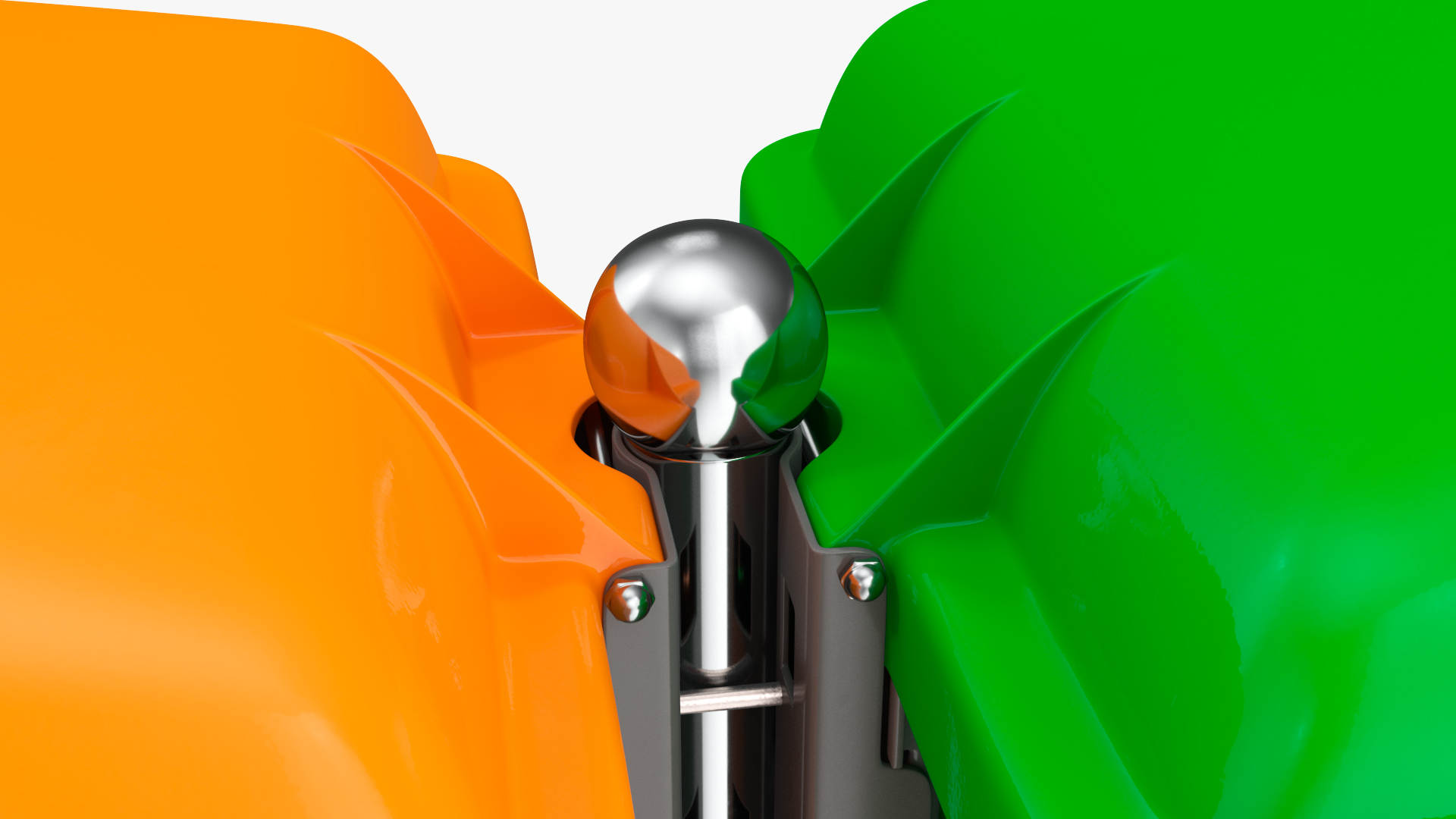 Green and Orange Plastic Public Trash Cans 3D