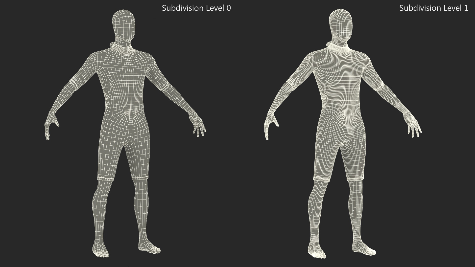 Man Wetsuit Black Shorty Version 3D
