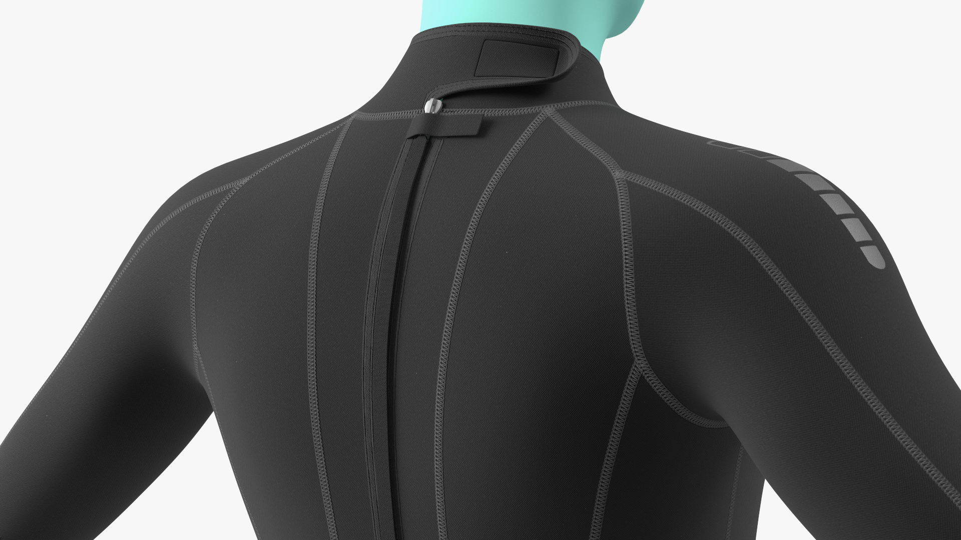 Man Wetsuit Black Shorty Version 3D