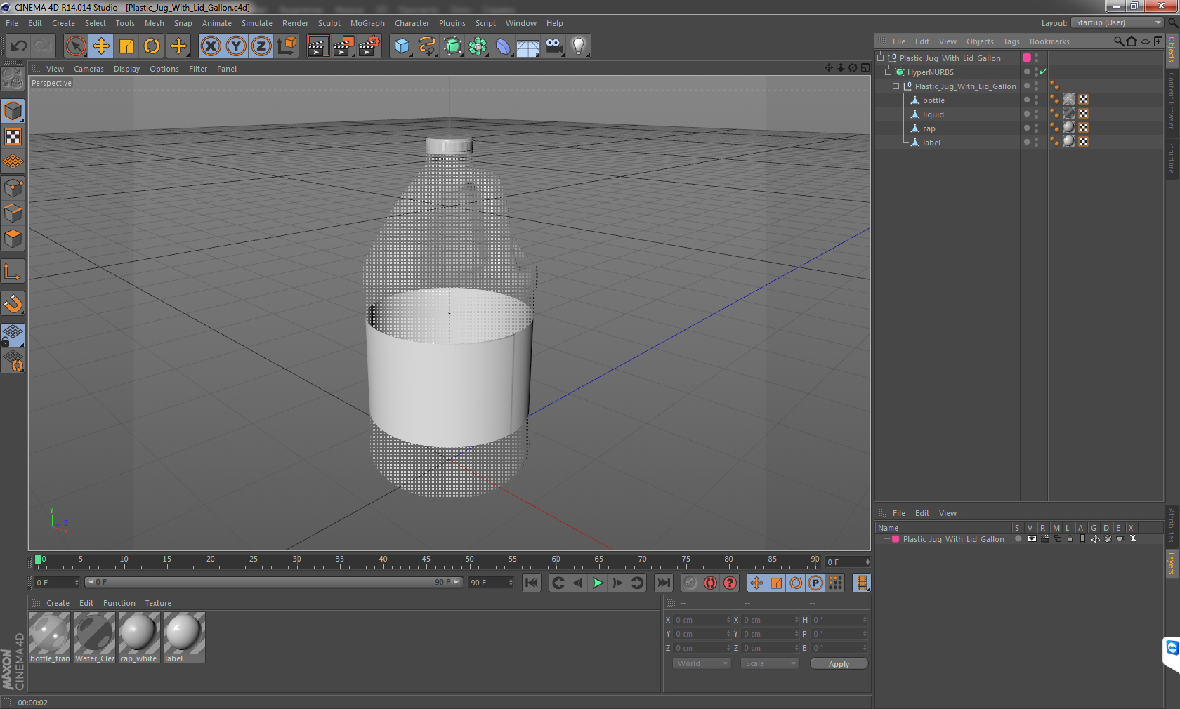 Plastic Jug With Lid Gallon 3D