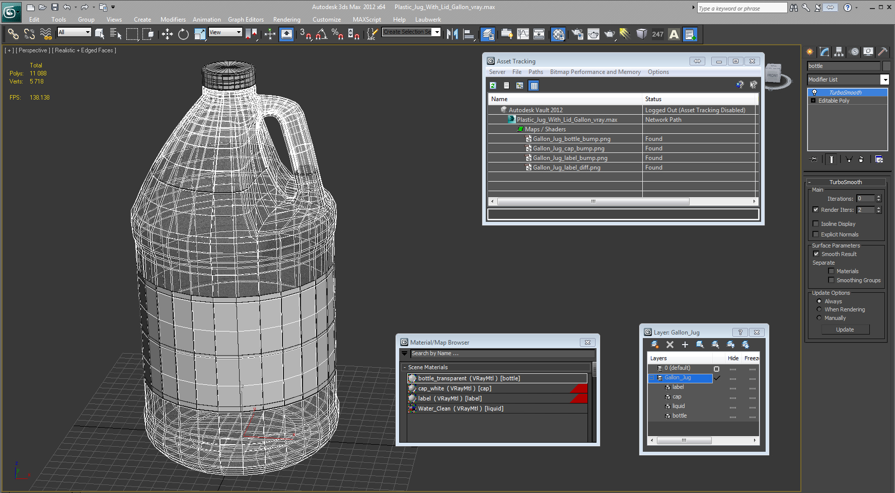 Plastic Jug With Lid Gallon 3D