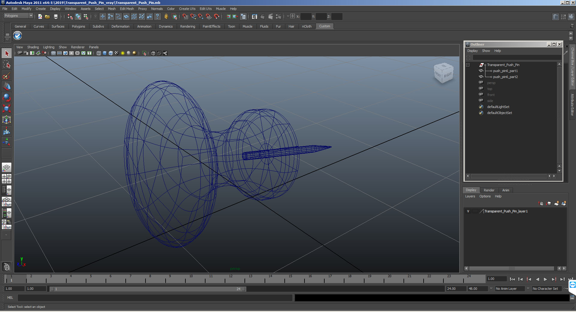 3D model Transparent Push Pin