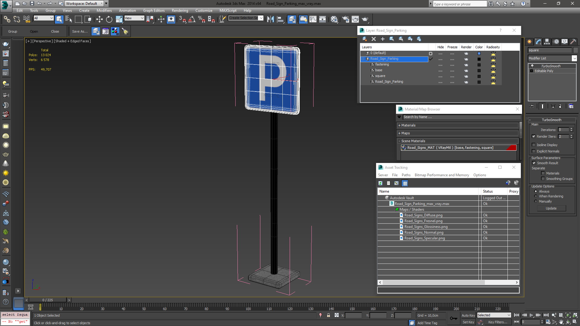 Road Sign Parking 3D
