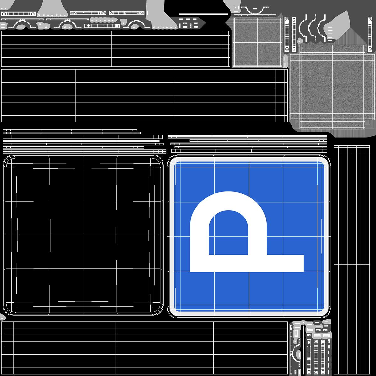 Road Sign Parking 3D