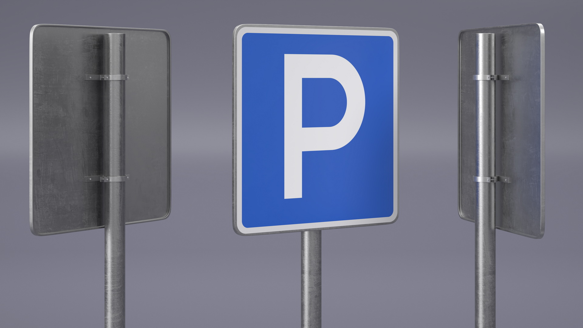 Road Sign Parking 3D