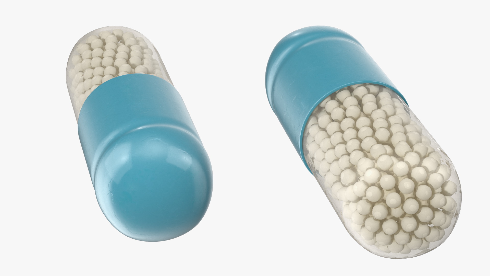 3D model Blue and White Granule Capsule