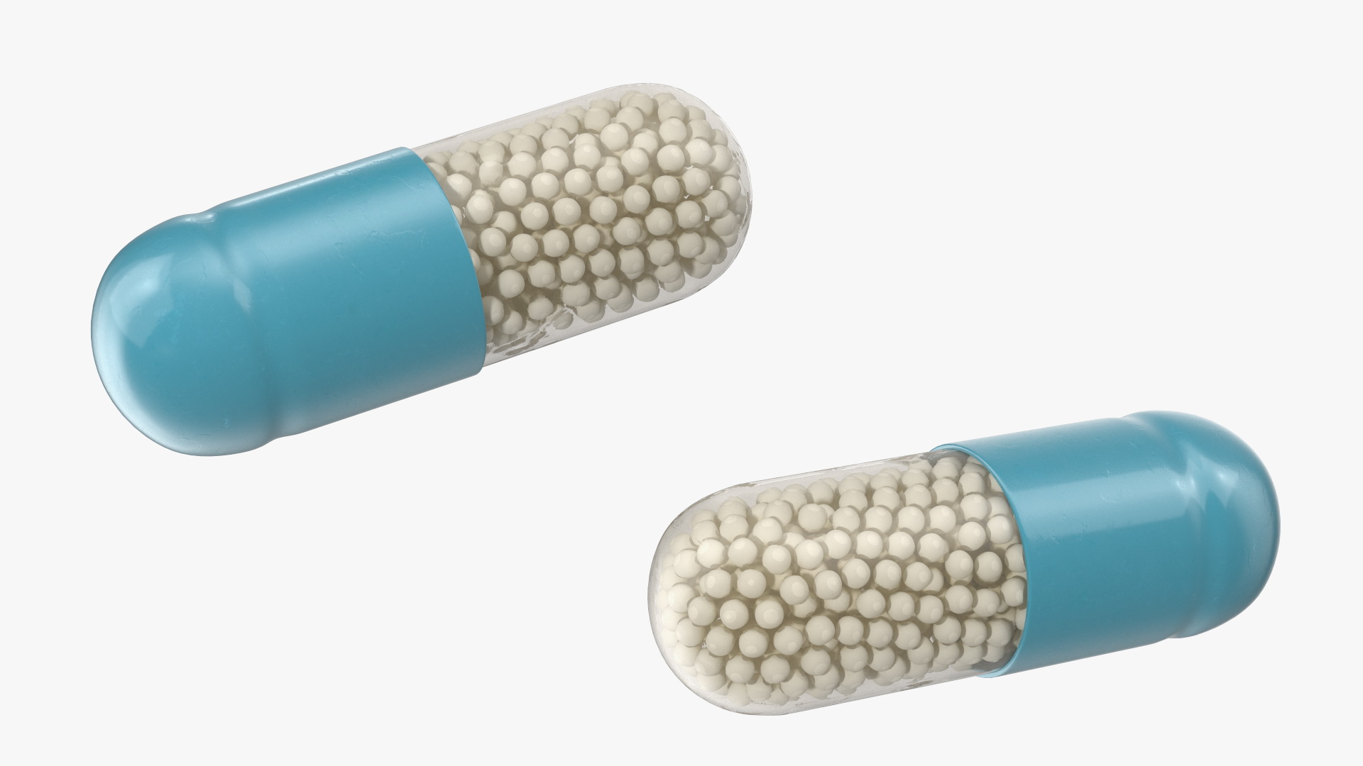 3D model Blue and White Granule Capsule
