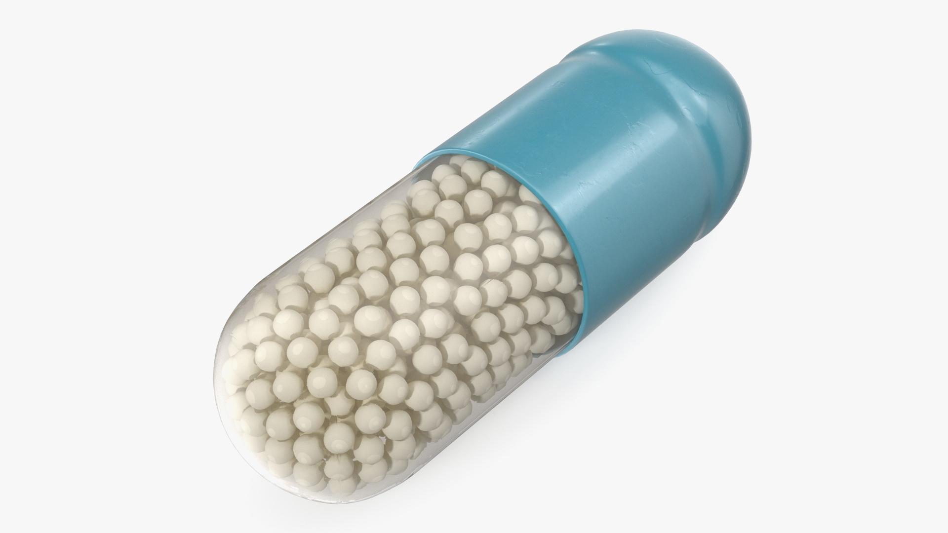 3D model Blue and White Granule Capsule