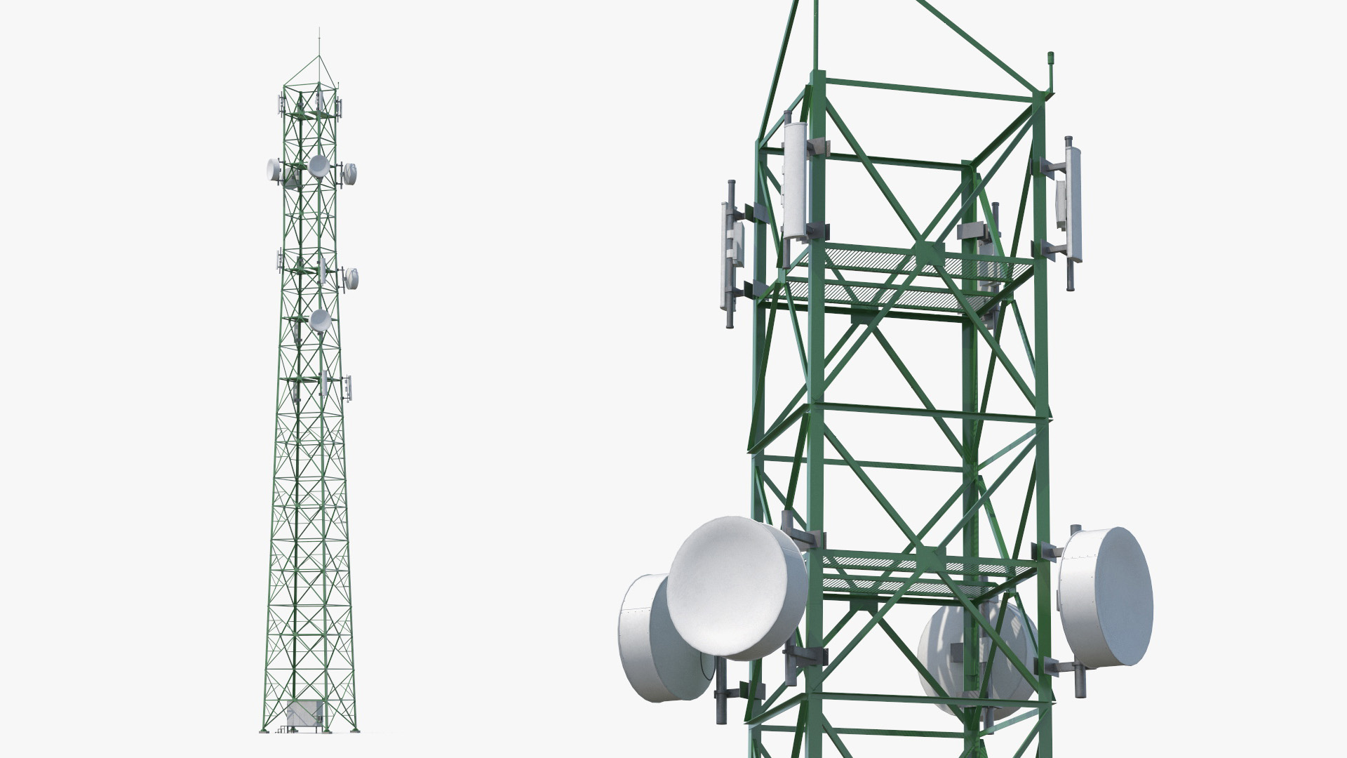 Antenna Tower with Parabolic Units Simplified
