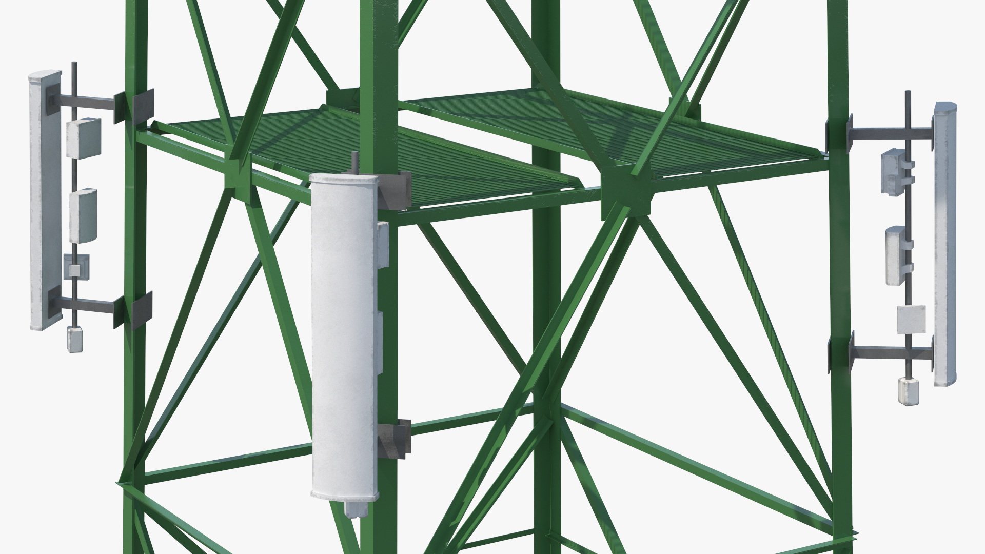 Antenna Tower with Parabolic Units Simplified, view 3