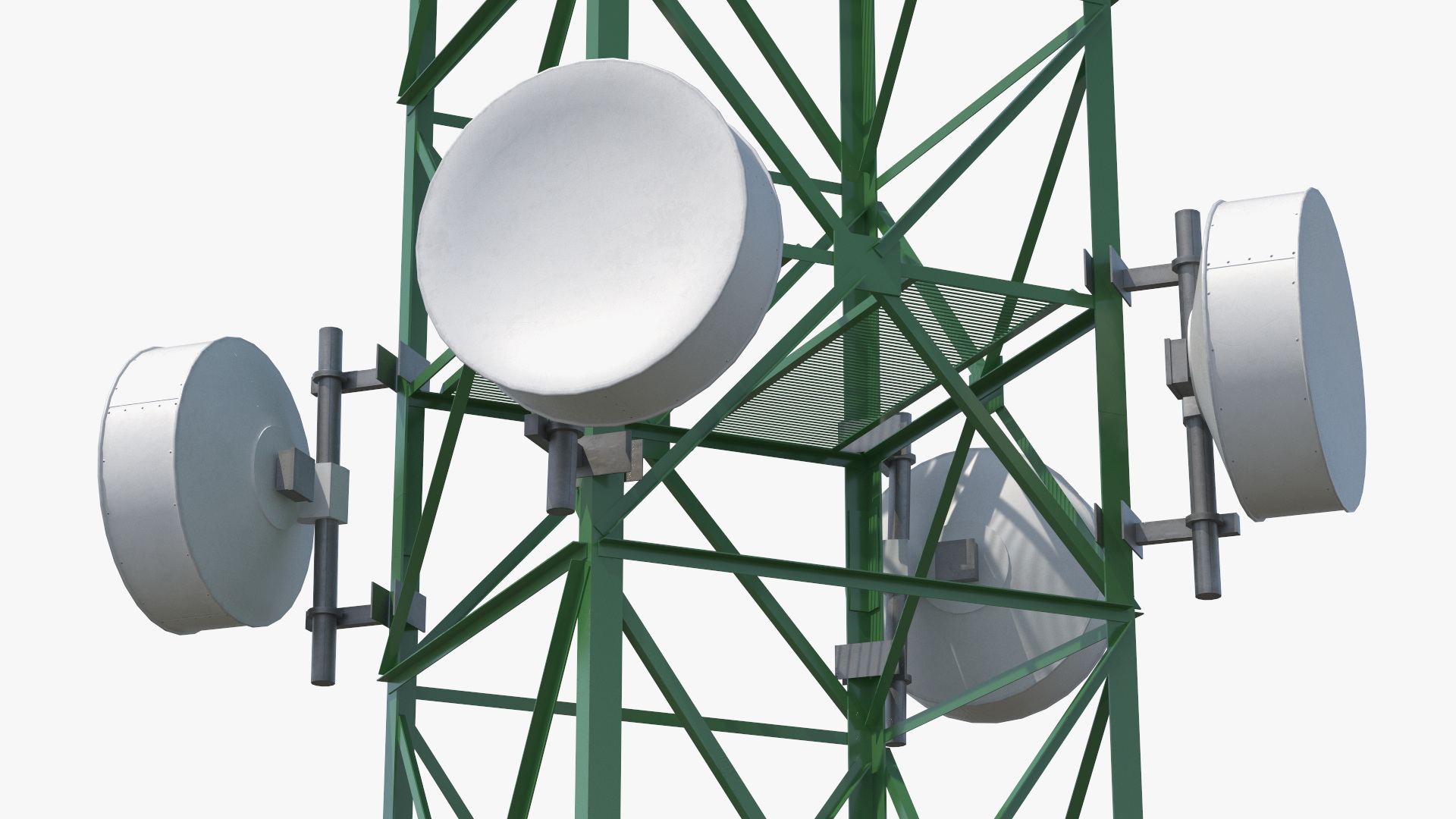 Antenna Tower with Parabolic Units Simplified, view 4