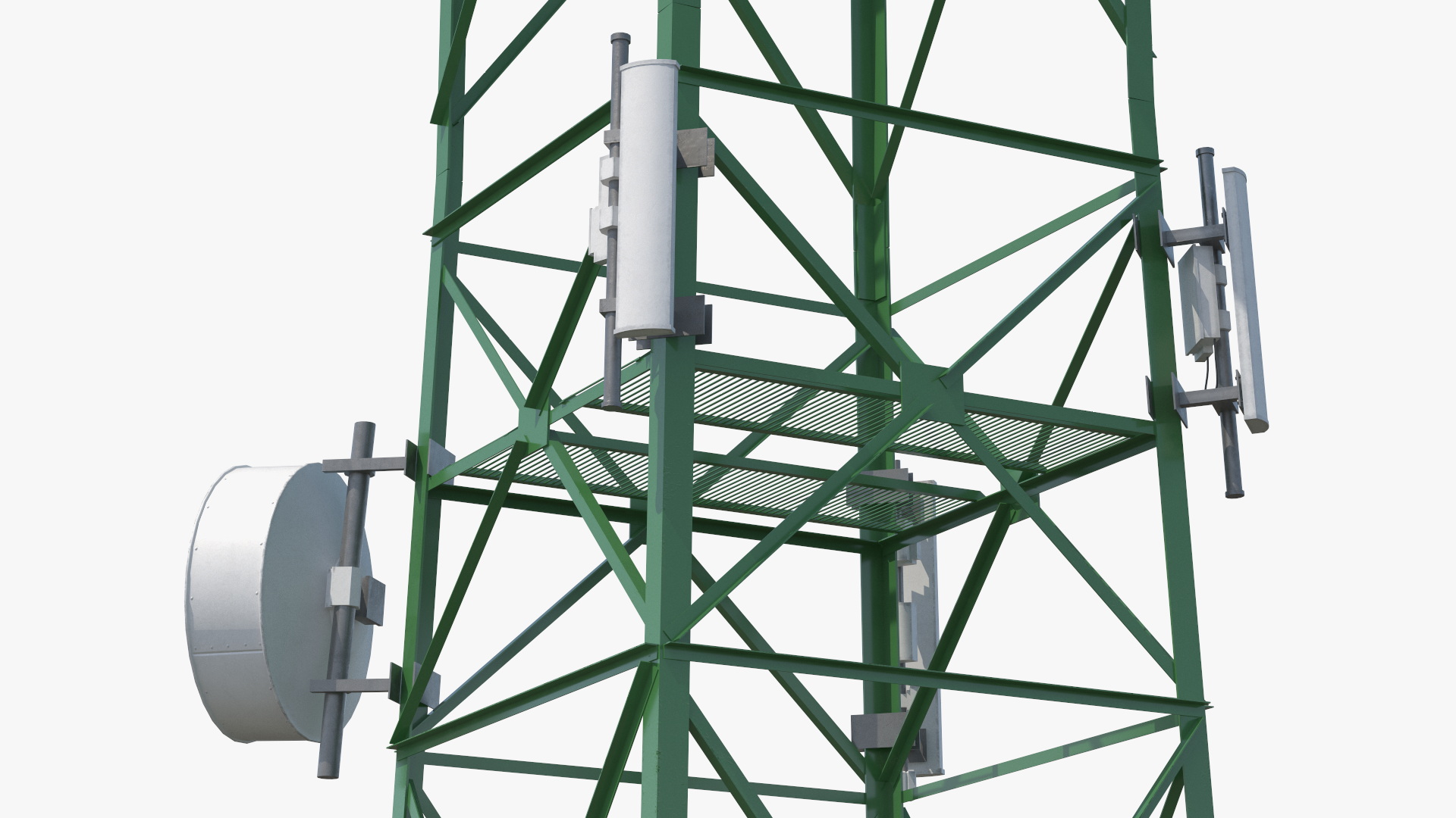 Antenna Tower with Parabolic Units Simplified, view 5