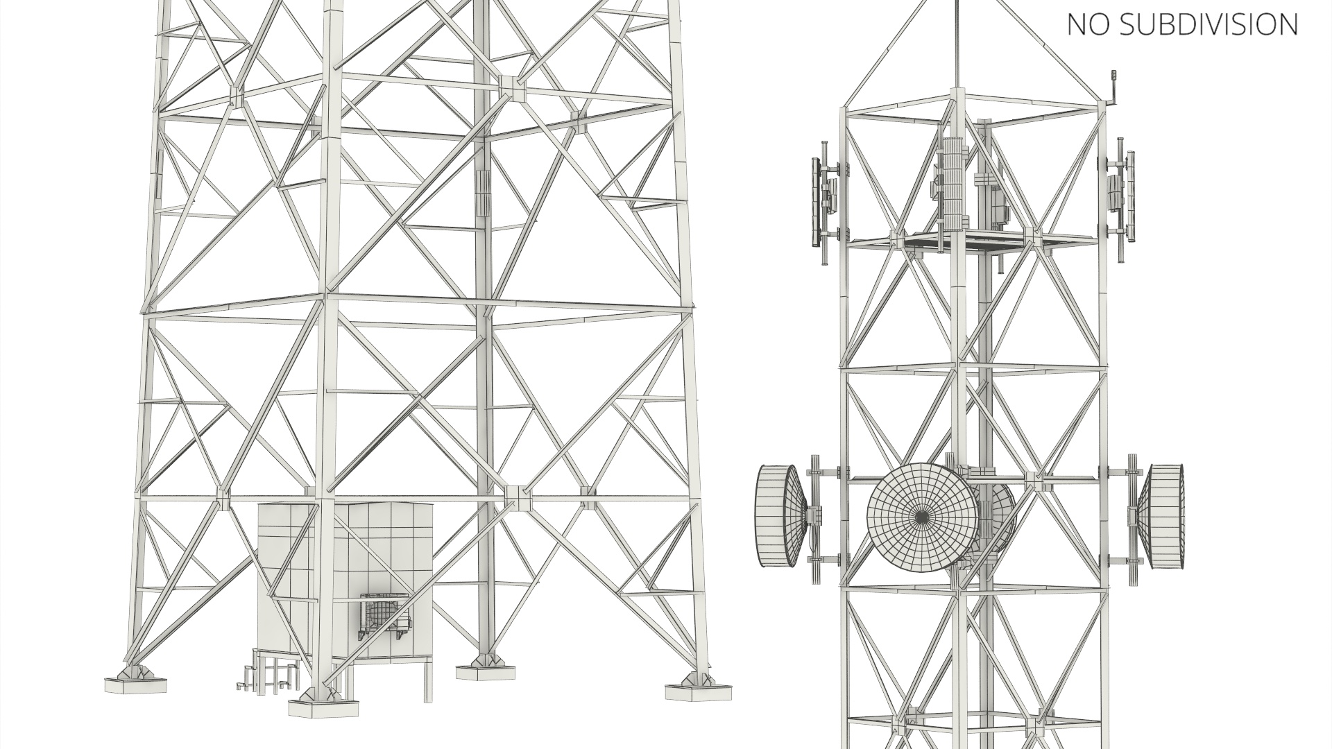 Antenna Tower with Parabolic Units Simplified, view 7