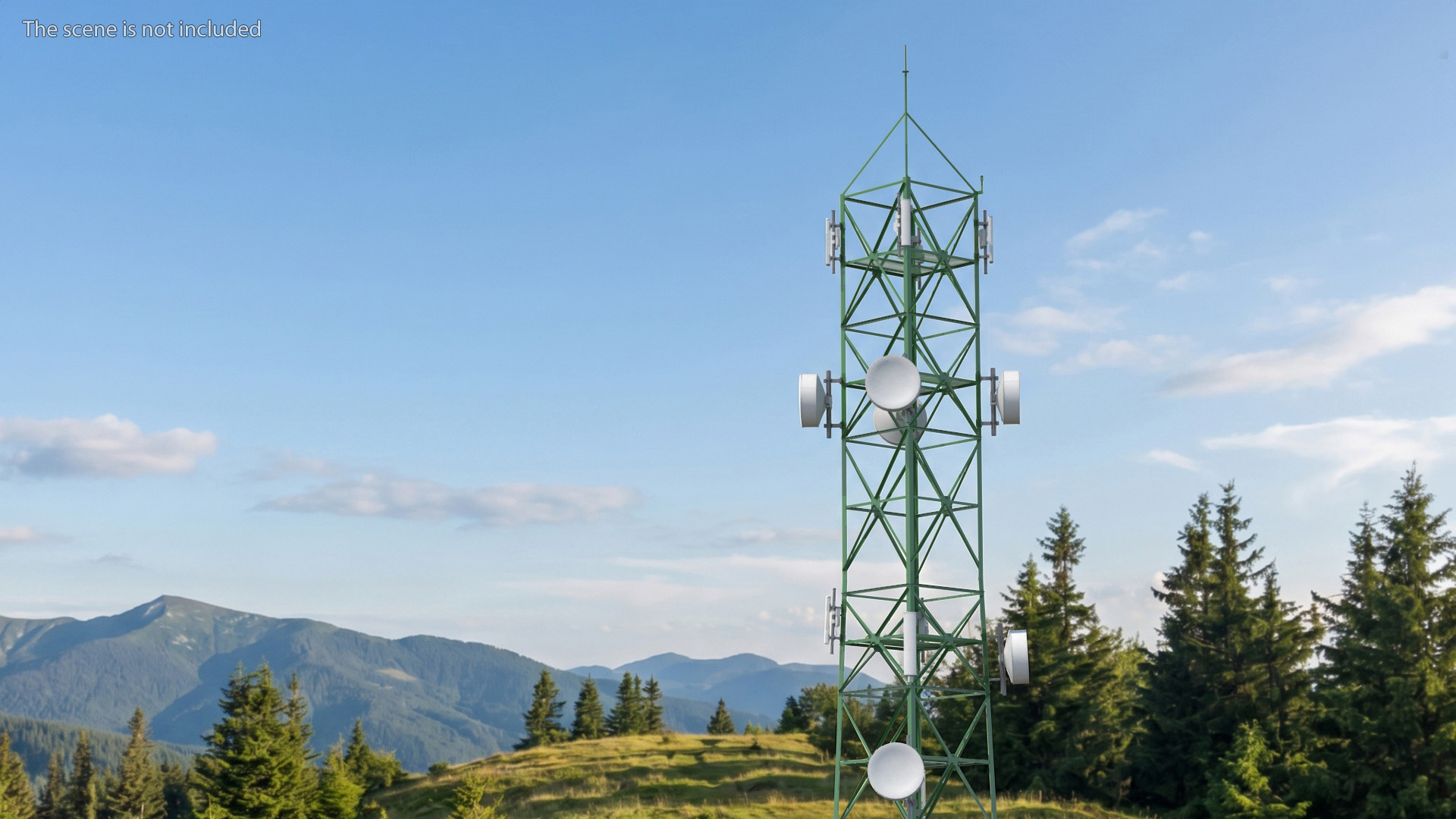 Antenna Tower with Parabolic Units Simplified