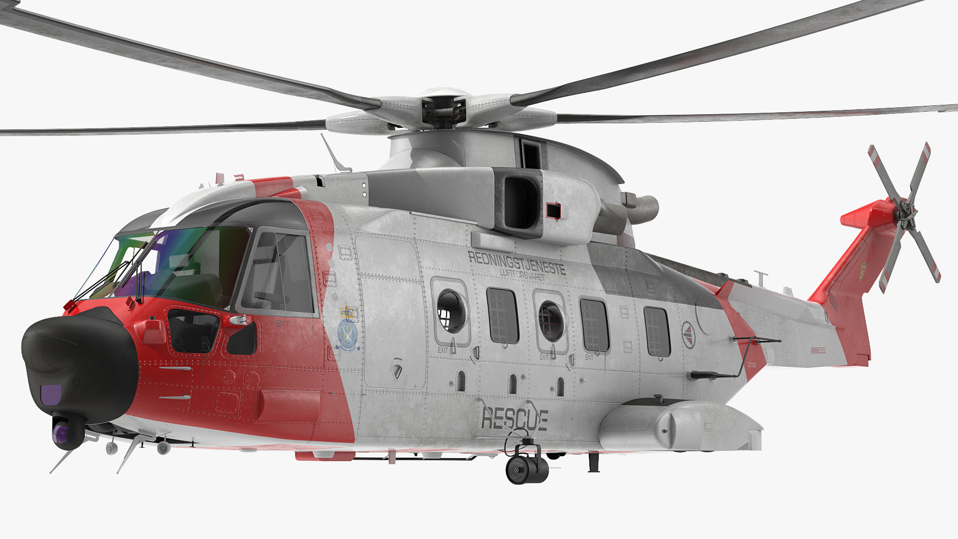 AgustaWestland AW101 Model 612 Norwegian Air Force Rigged 3D