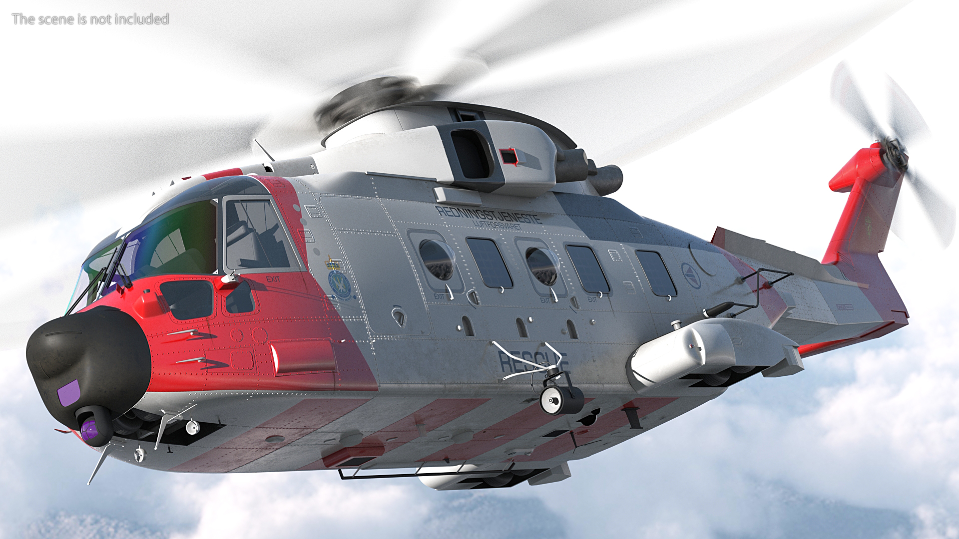 AgustaWestland AW101 Model 612 Norwegian Air Force Rigged 3D