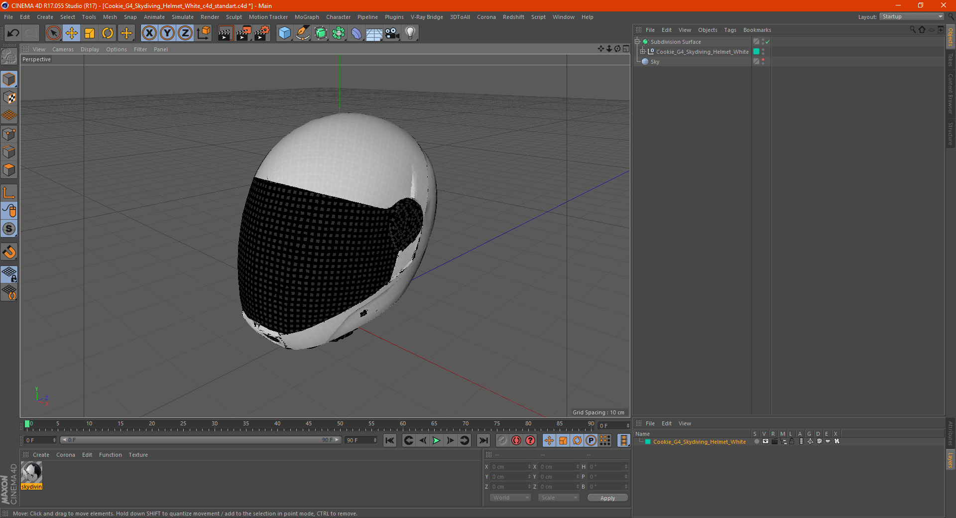Cookie G4 Skydiving Helmet White 3D
