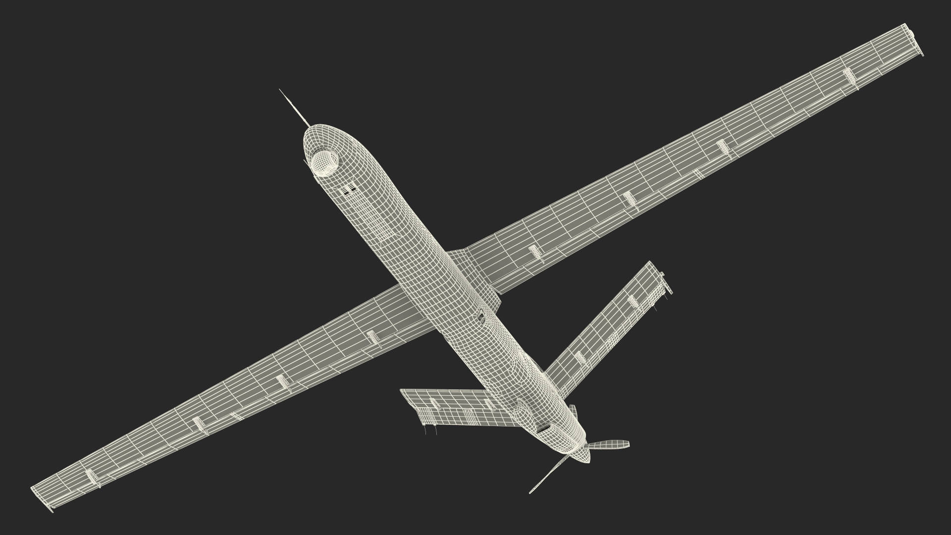 3D model Combat Drone TAI Anka S Rigged