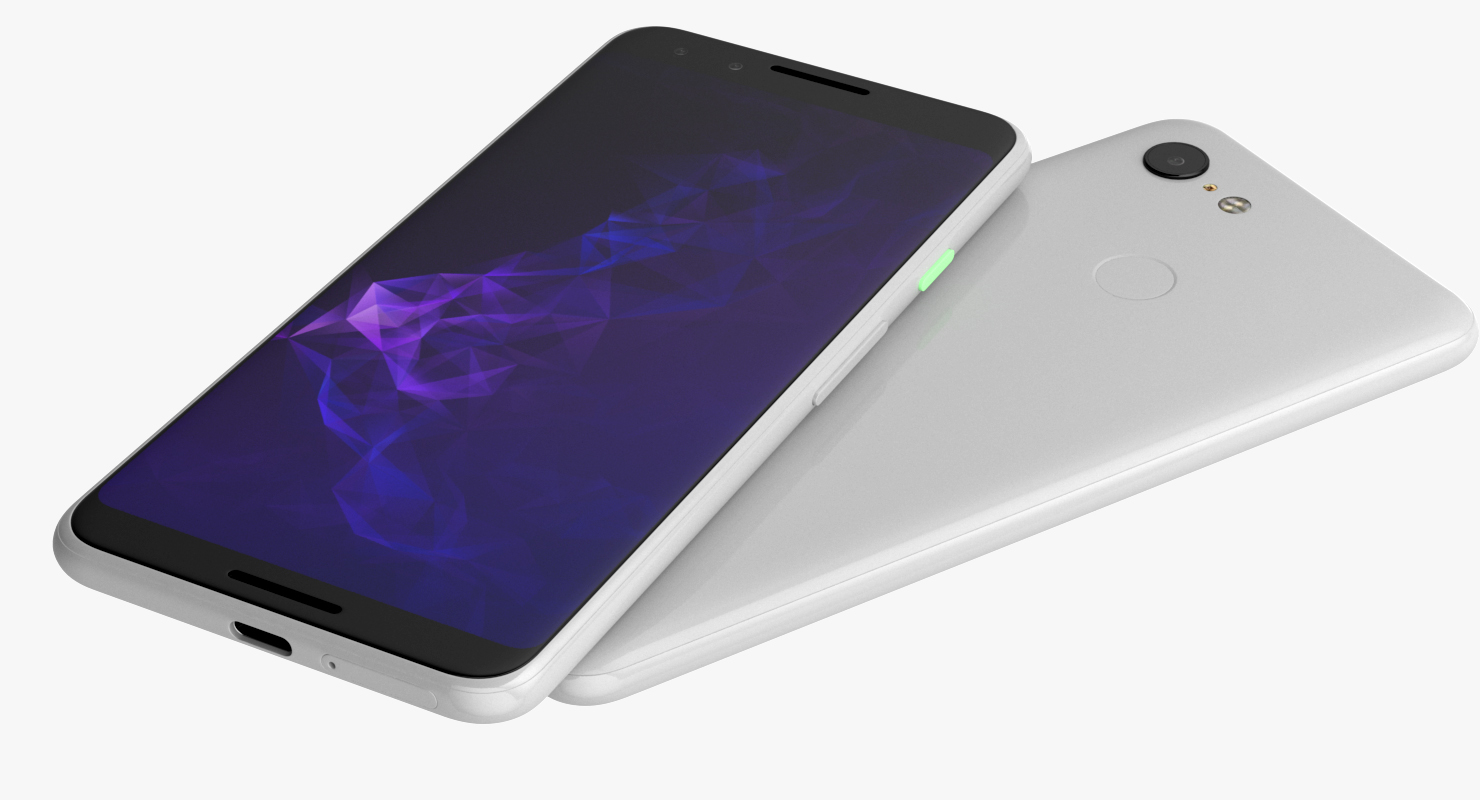 3D model Google Pixel 3 and Pixel 3XL Smartphone White