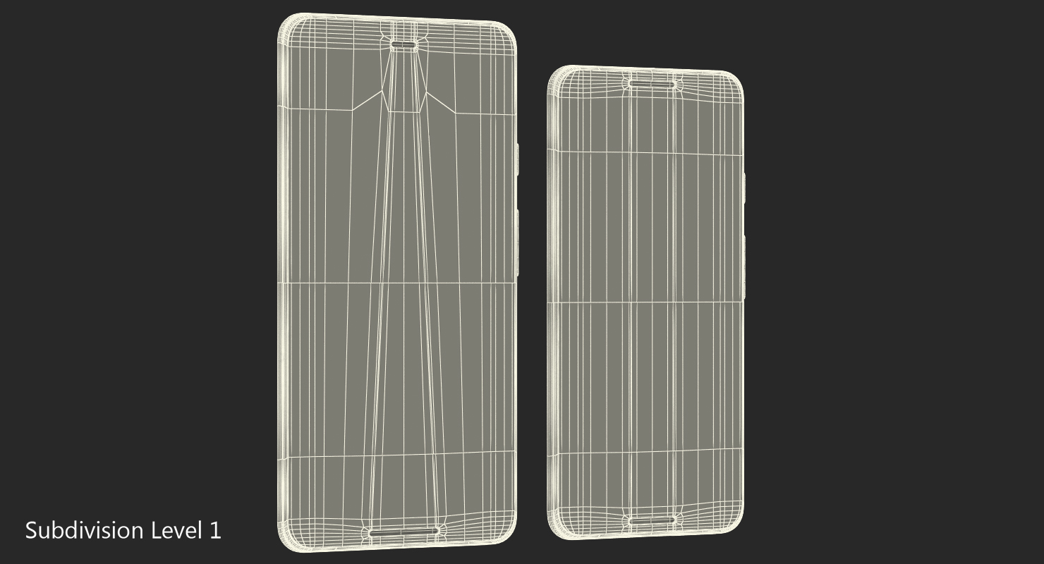 3D model Google Pixel 3 and Pixel 3XL Smartphone White