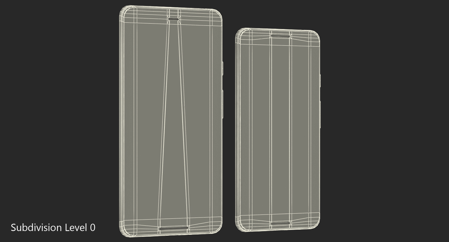3D model Google Pixel 3 and Pixel 3XL Smartphone White