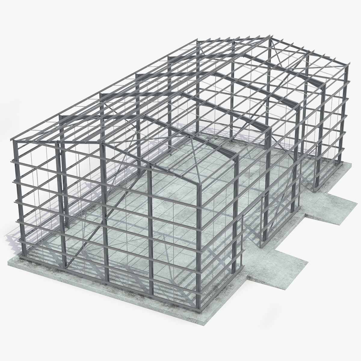 Industrial Steel Frame Hangar with Foundation - view 9