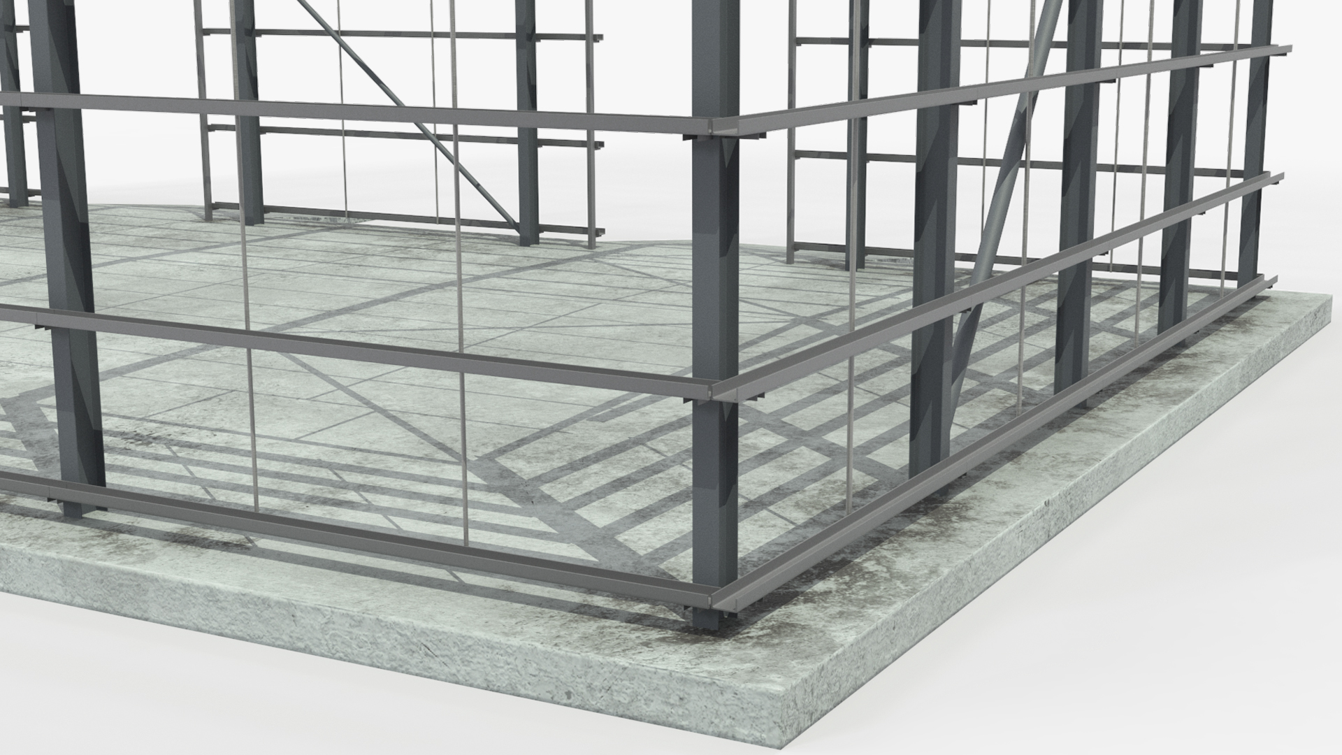 Industrial Steel Frame Hangar with Foundation - view 7