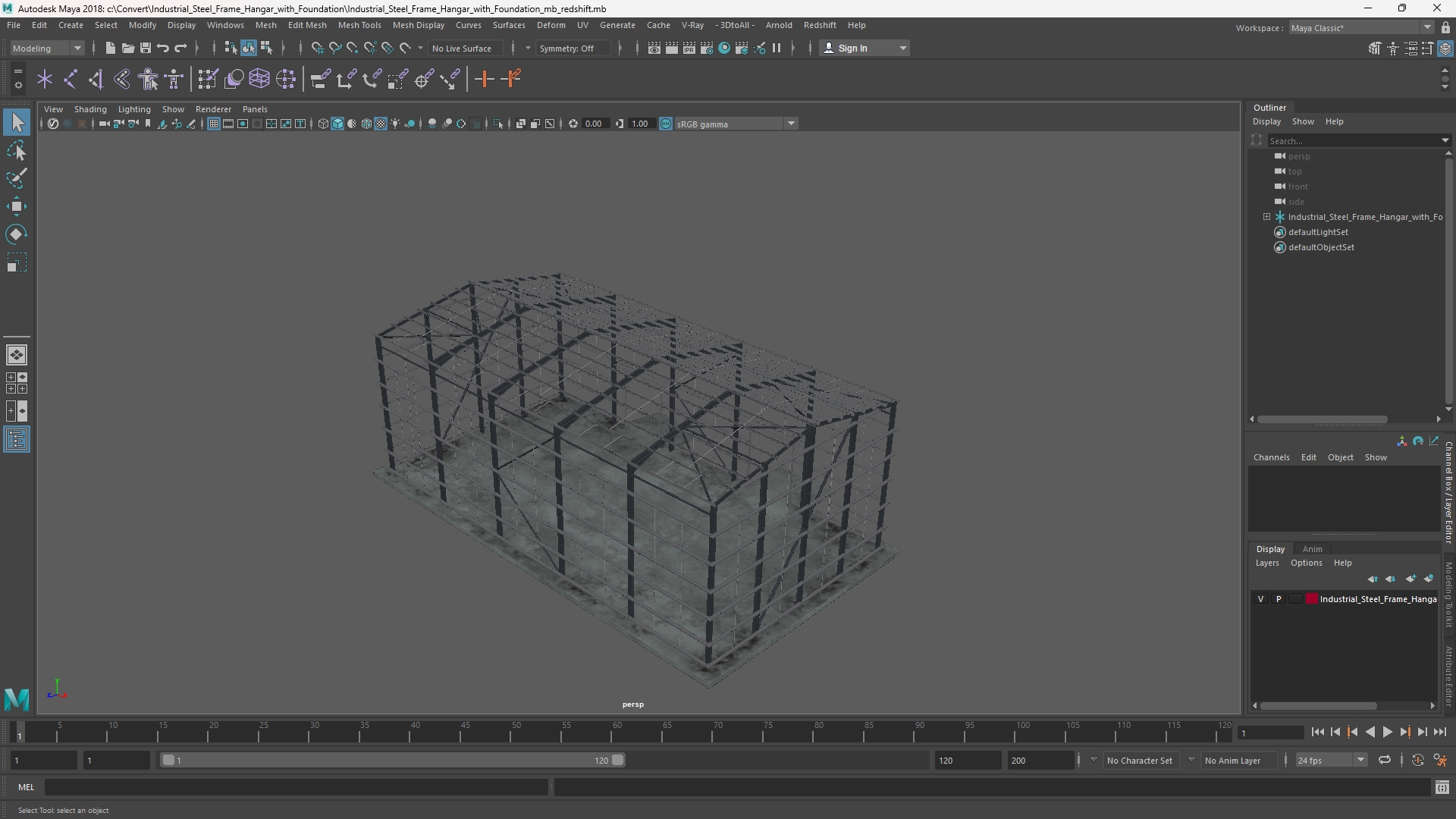 Industrial Steel Frame Hangar with Foundation - view 11