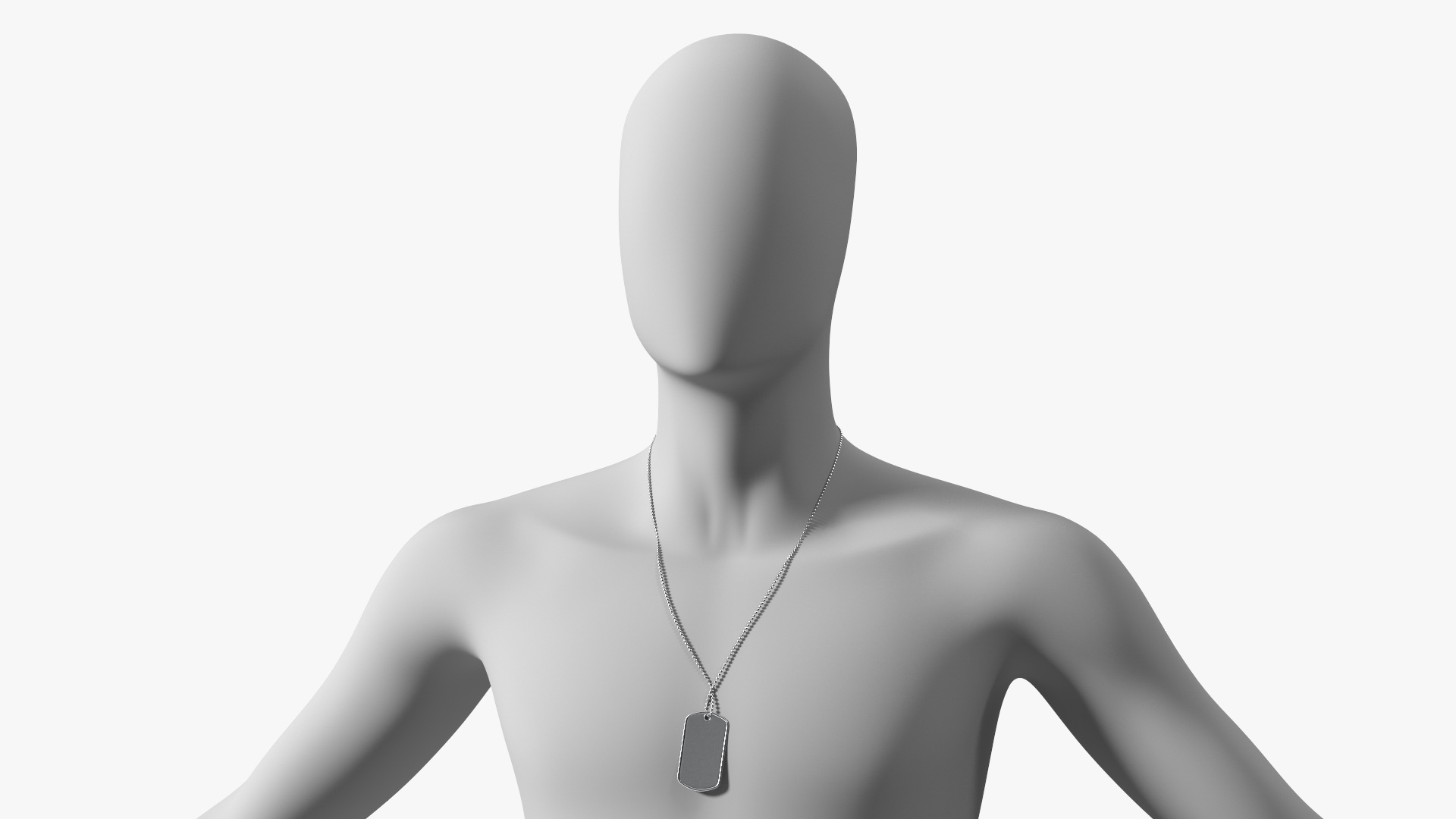 3D model Blank Military Dog Tag Hanging