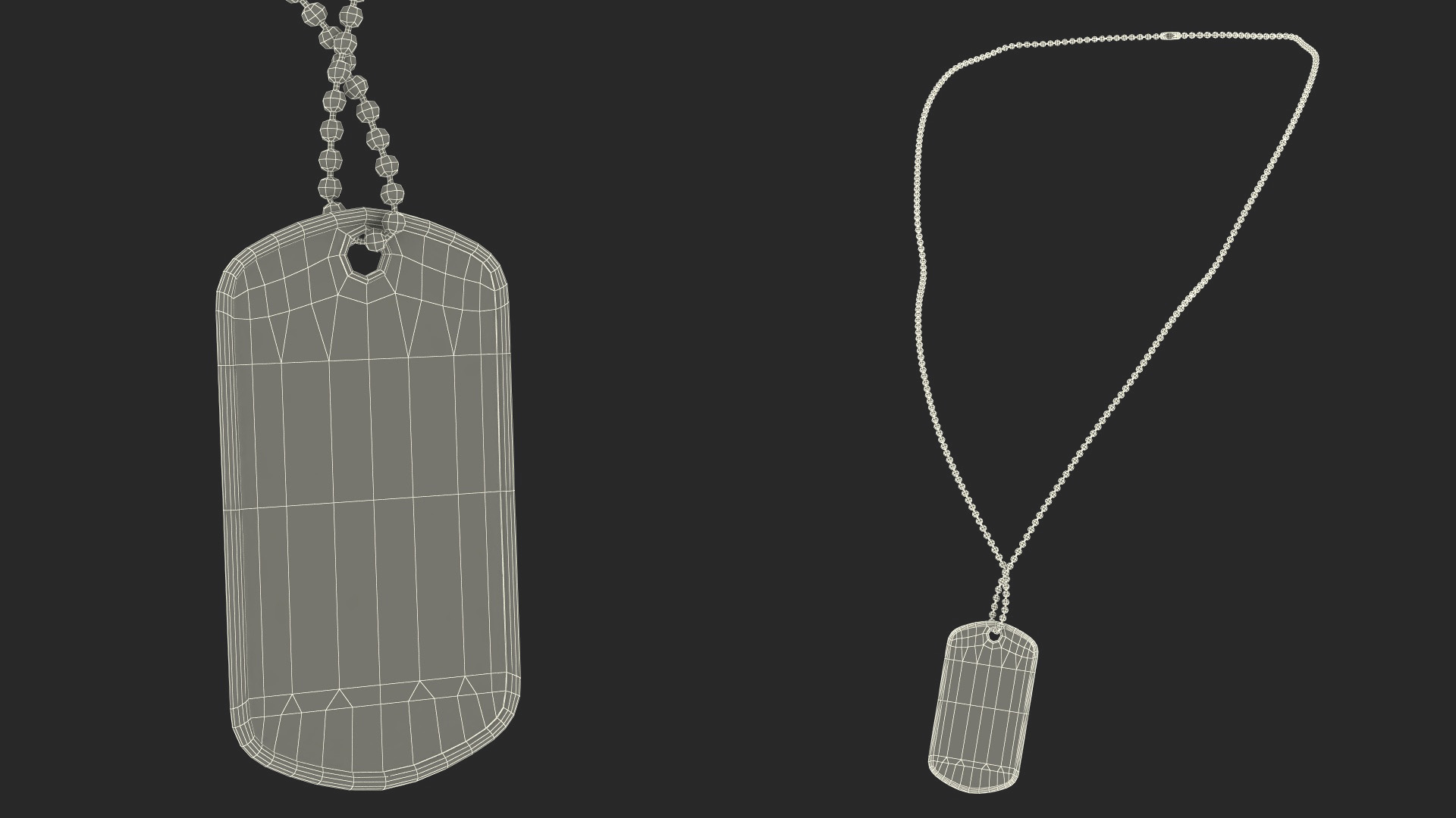 3D model Blank Military Dog Tag Hanging