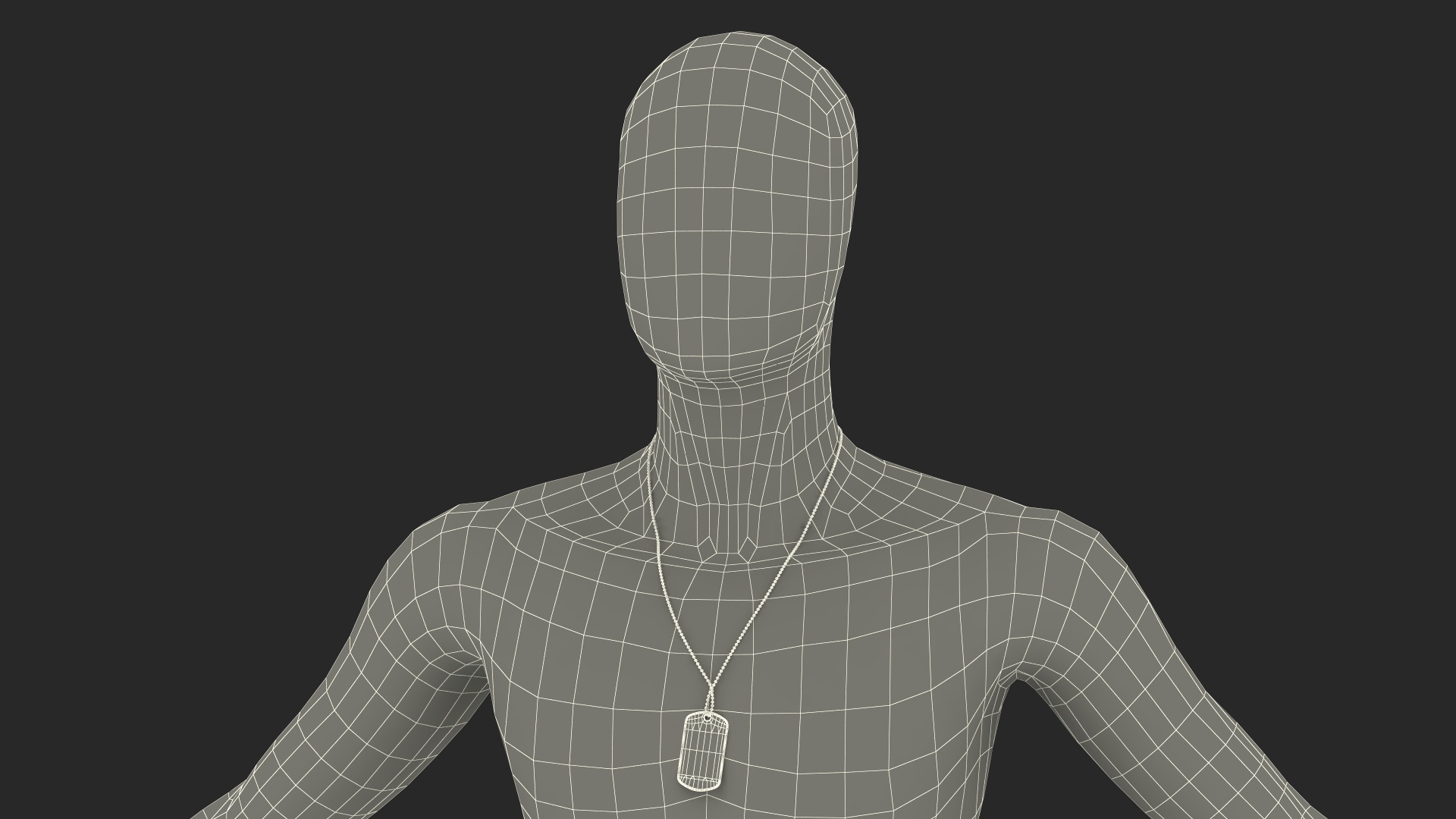 3D model Blank Military Dog Tag Hanging