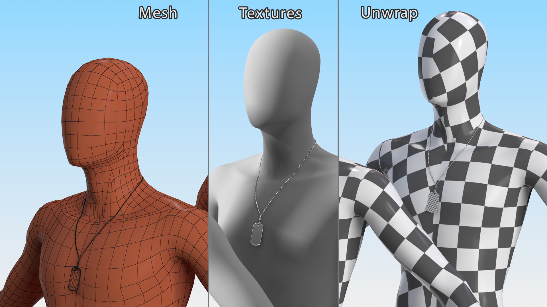 3D model Blank Military Dog Tag Hanging