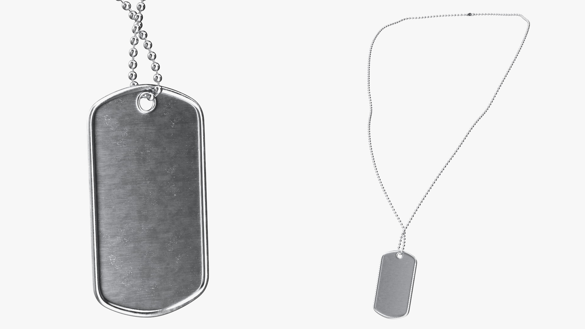 3D model Blank Military Dog Tag Hanging
