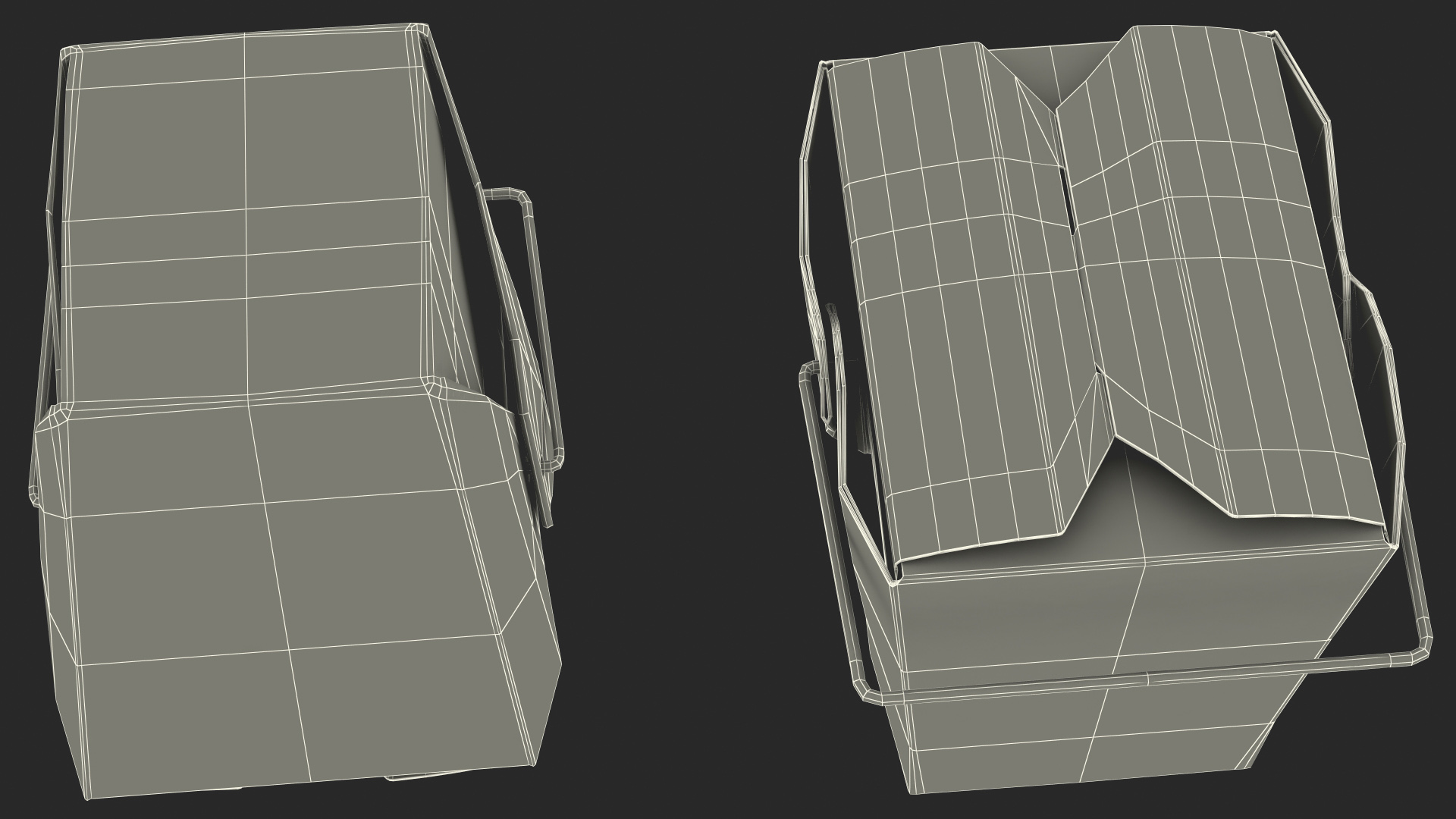 3D model Paper Take Out Food Container 16 Oz
