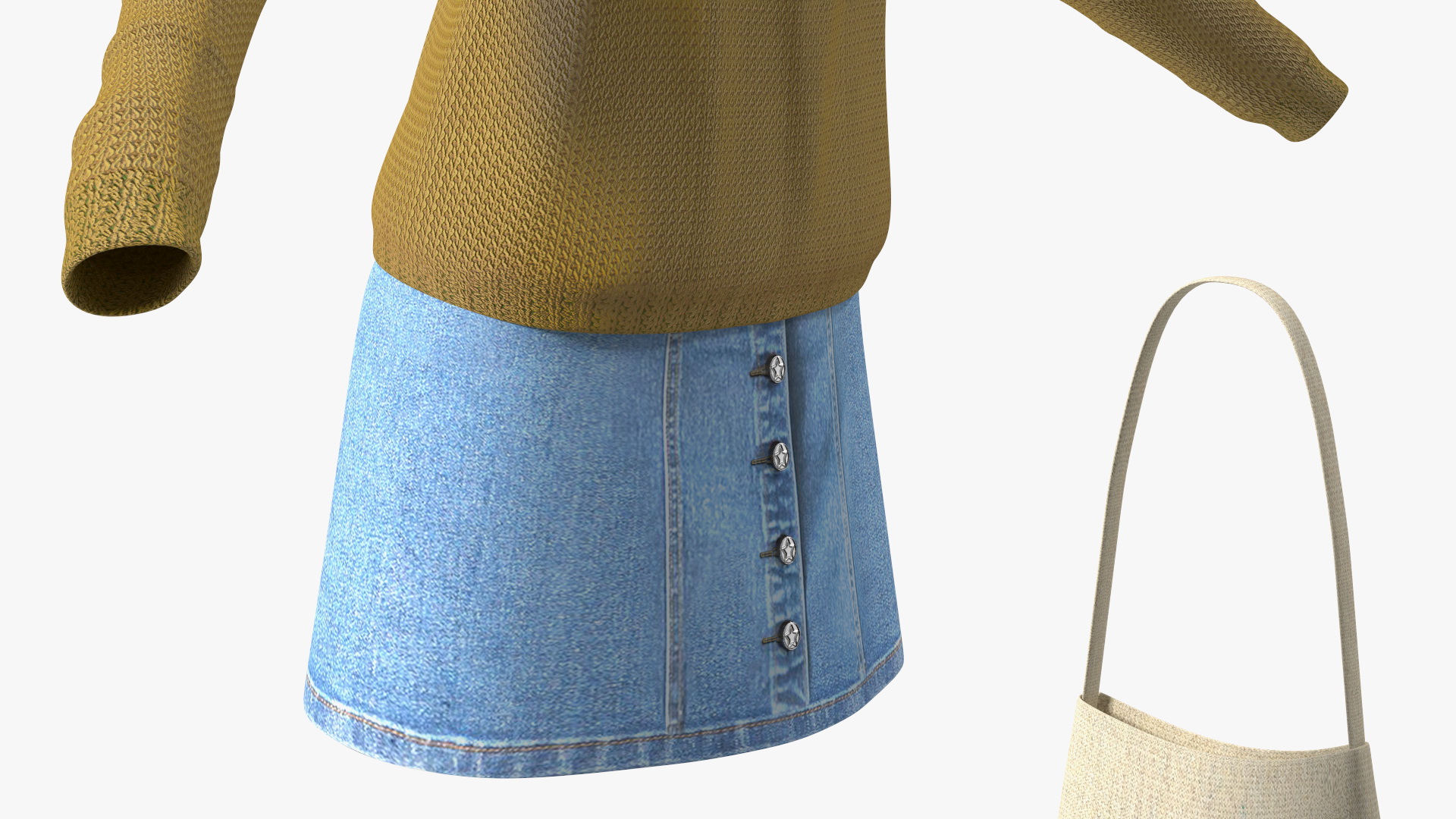 Casual Streetwear Girl Outfit 3D model