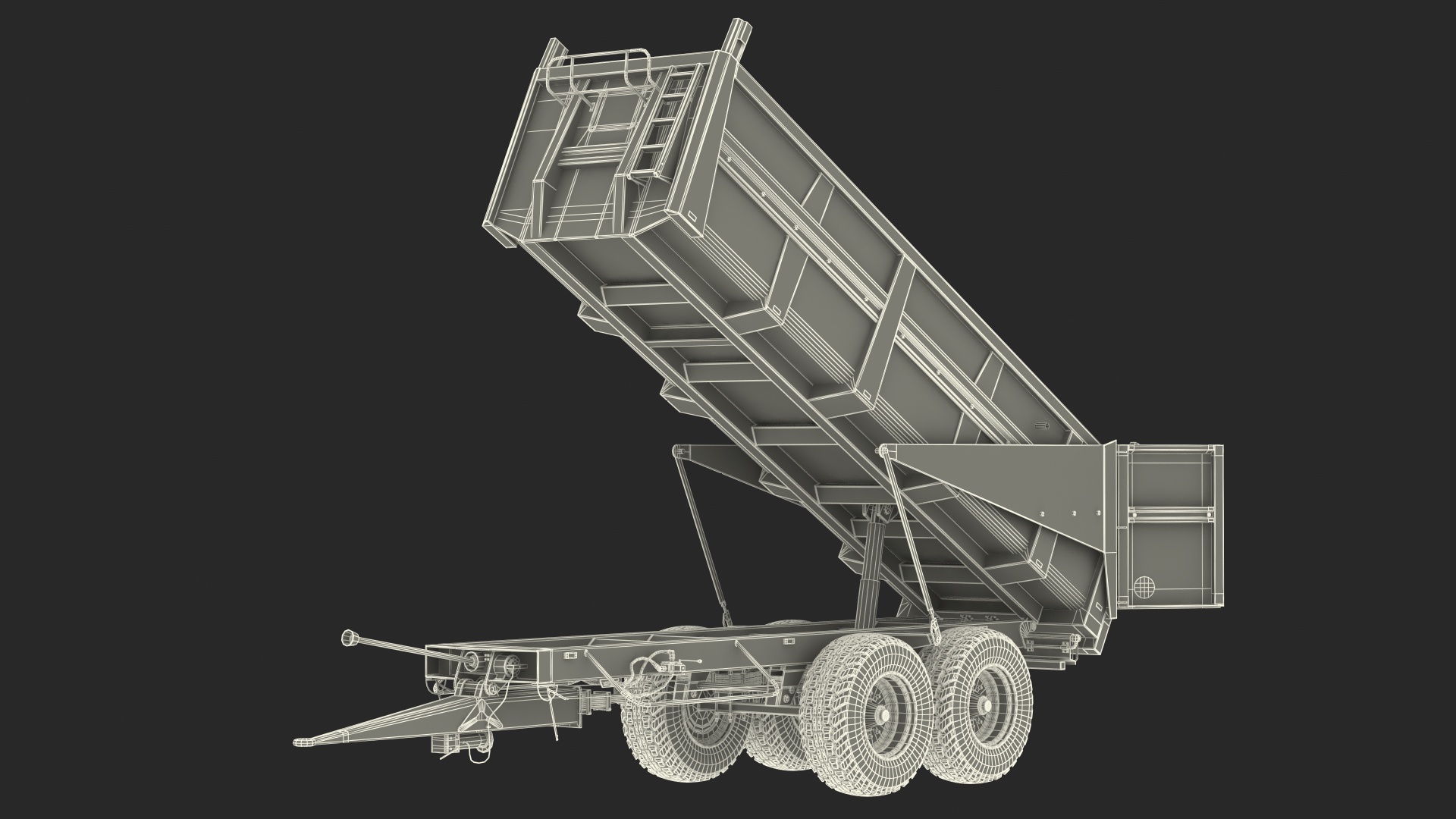 Body Tipper Trailer Clean Rigged 3D