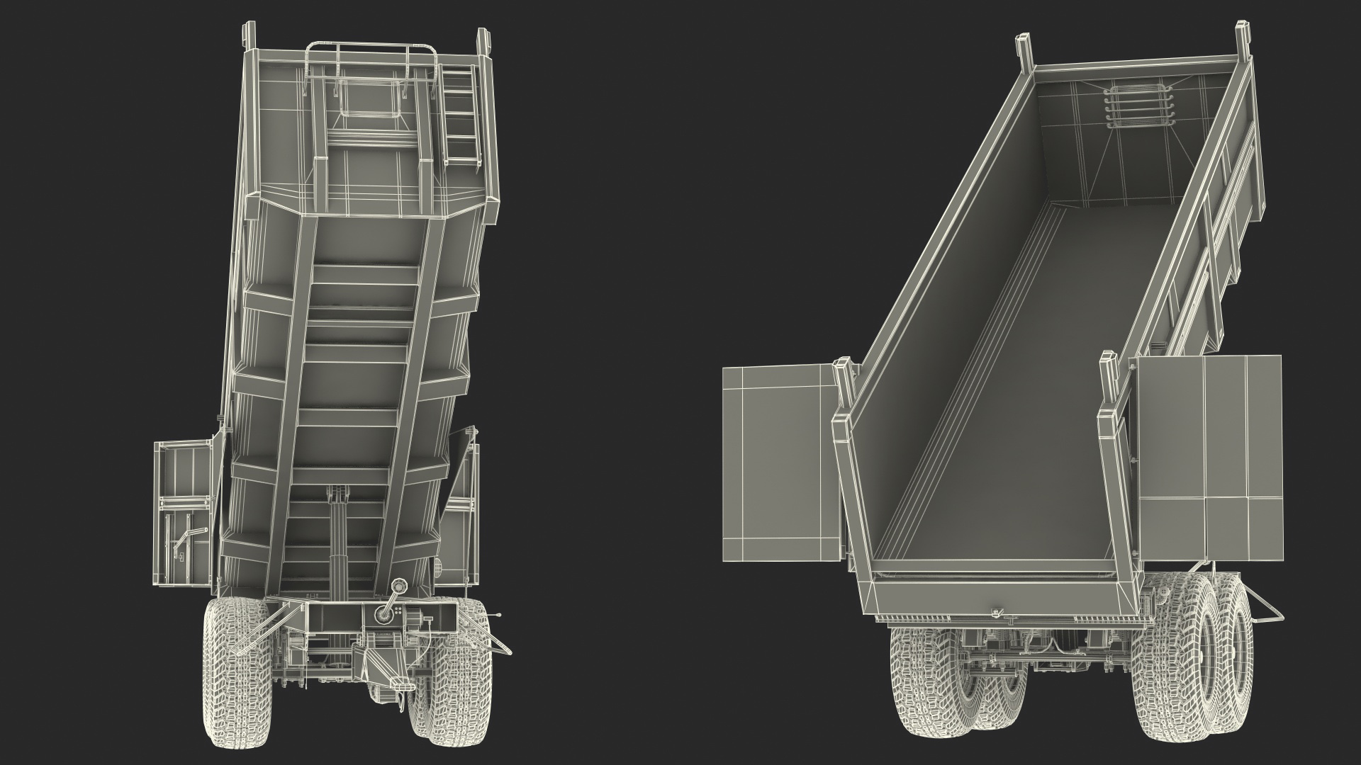 Body Tipper Trailer Clean Rigged 3D