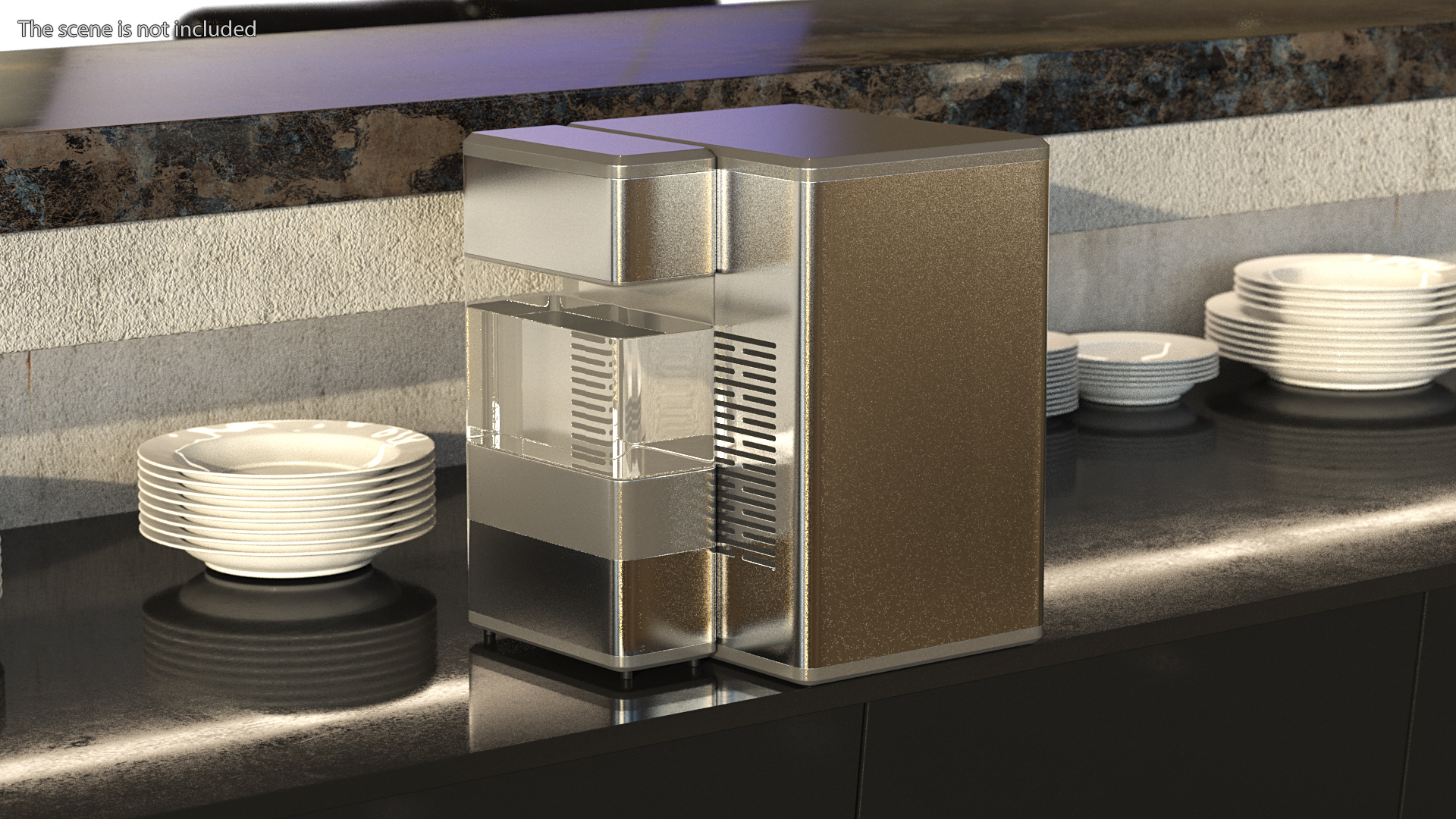 3D model GE Profile Opal Countertop Nugget Ice Maker Silver