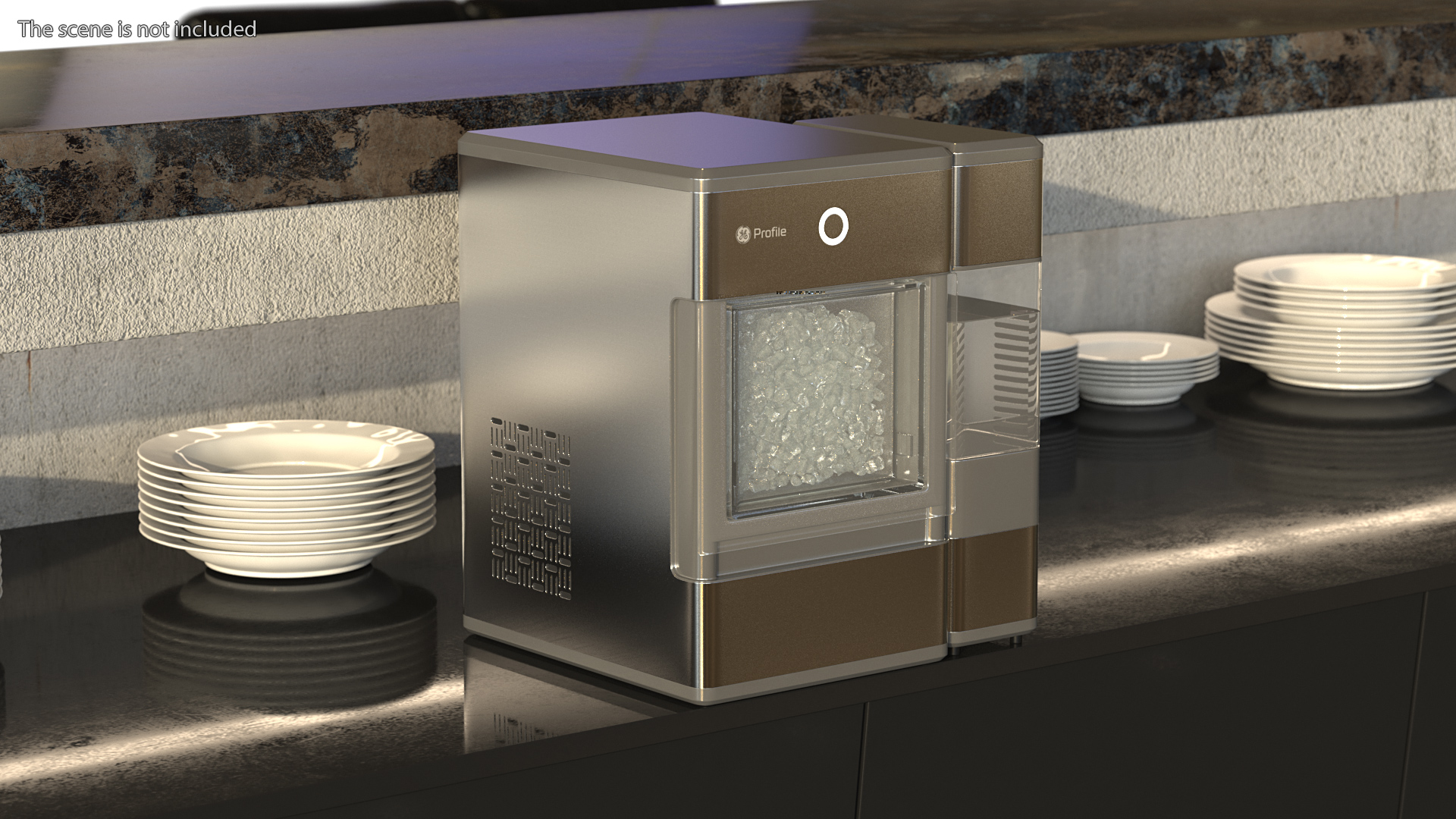 3D model GE Profile Opal Countertop Nugget Ice Maker Silver