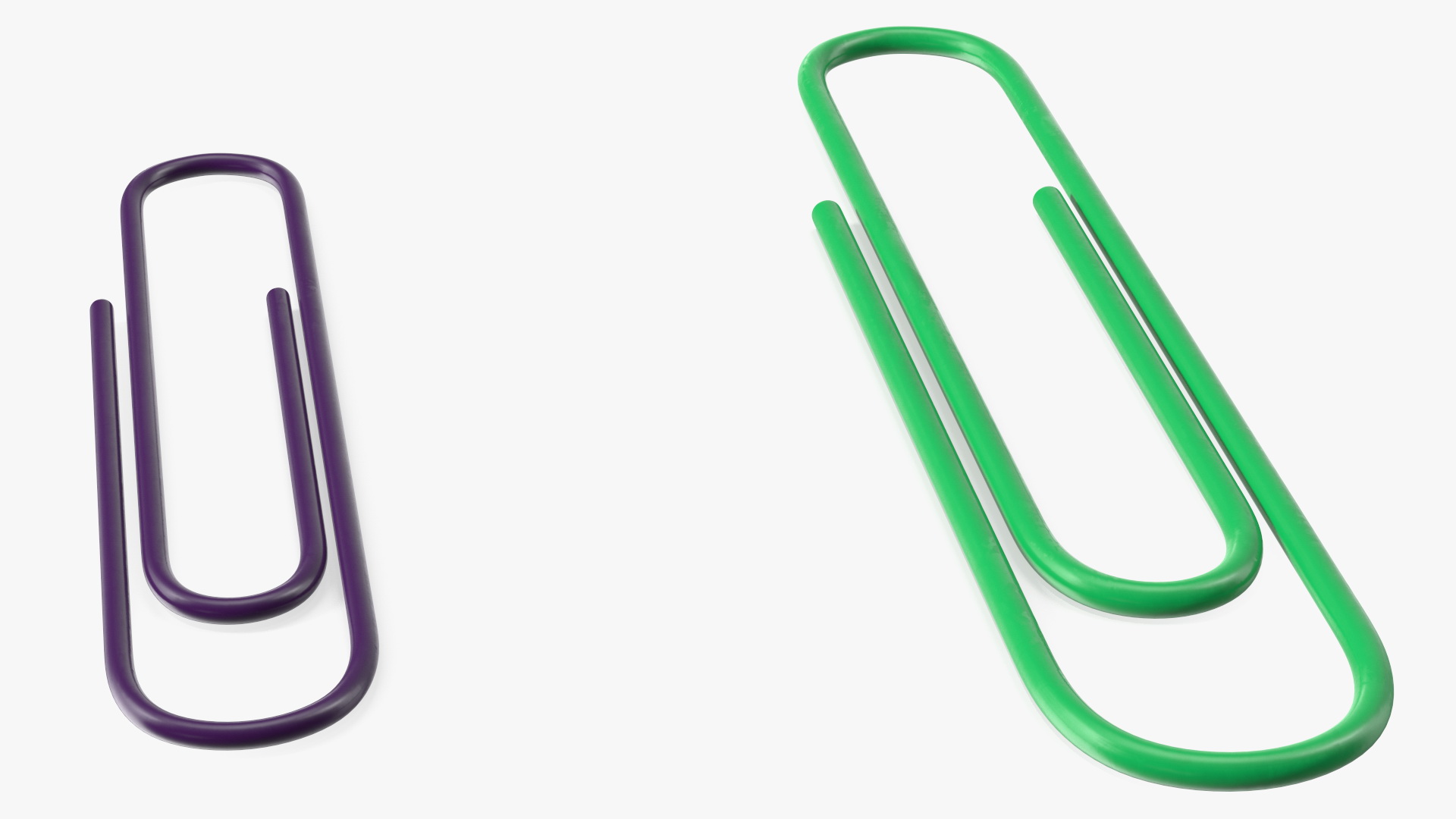 Paper Clip Oval Shape Color 3D